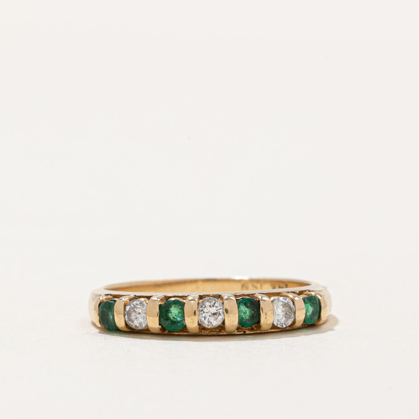 Emerald & Diamond Band | 0.21ctw, 0.14ctw | SZ 6 |