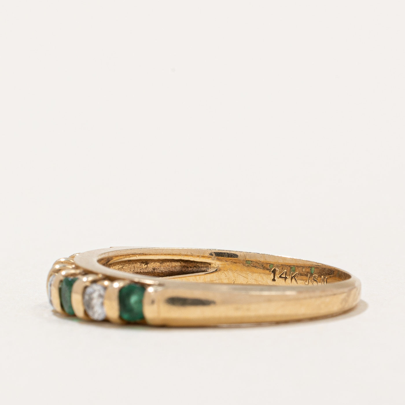 Emerald & Diamond Band | 0.21ctw, 0.14ctw | SZ 6 |