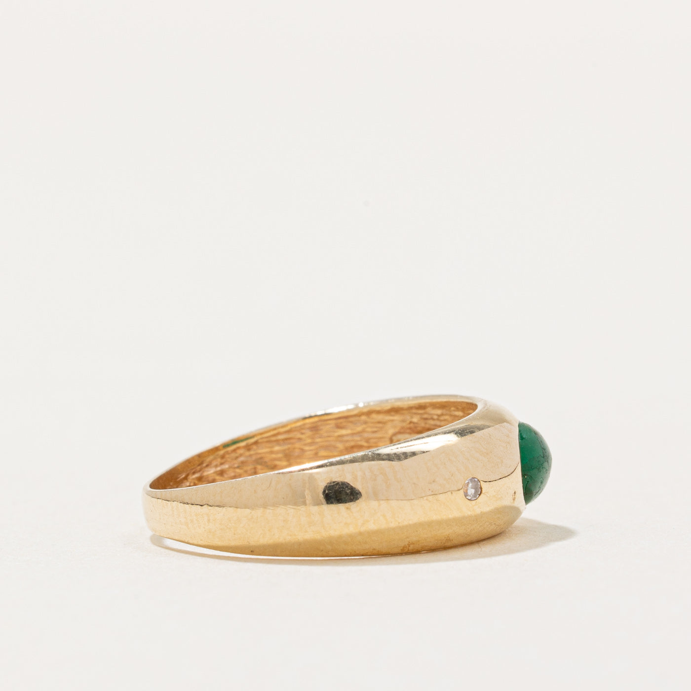Bague émeraude et diamants | 0,39 ct, 0,01 ct au total | Taille 4,5 |