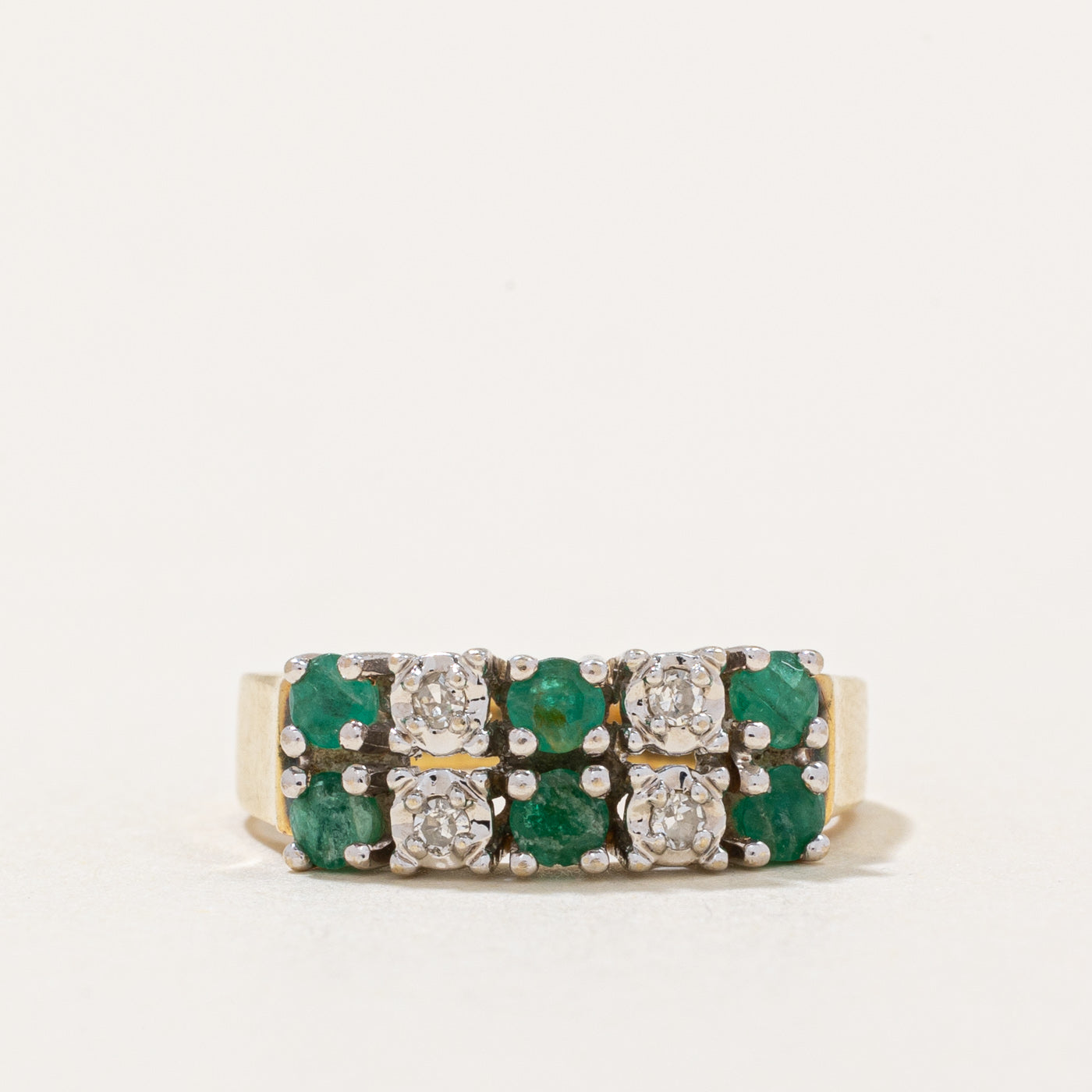 Emerald & Diamond Ring | 0.10ctw, 0.04ctw | SZ 4 |