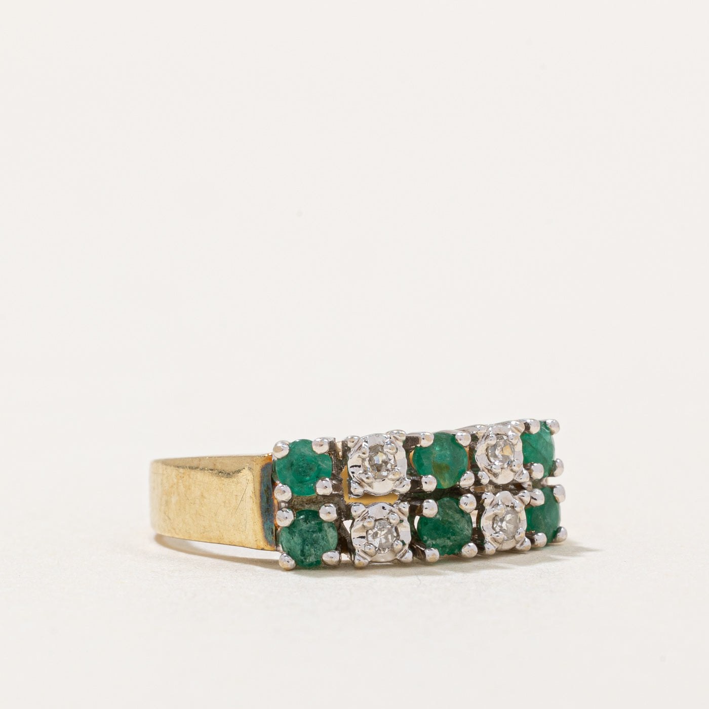 Emerald & Diamond Ring | 0.10ctw, 0.04ctw | SZ 4 |