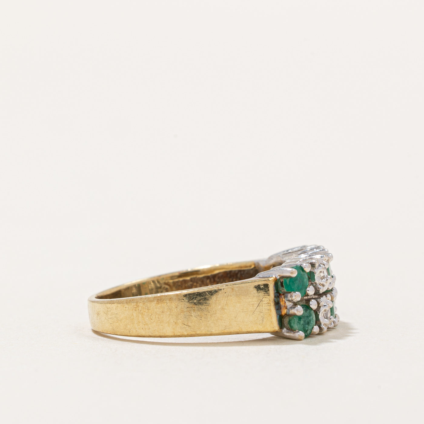 Emerald & Diamond Ring | 0.10ctw, 0.04ctw | SZ 4 |