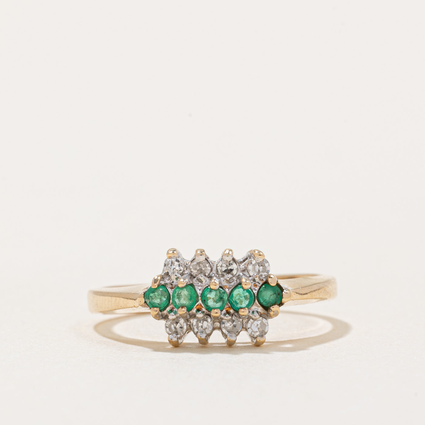 Diamond & Emerald Ring | 0.08ctw, 0.06ctw | SZ 3.75 |