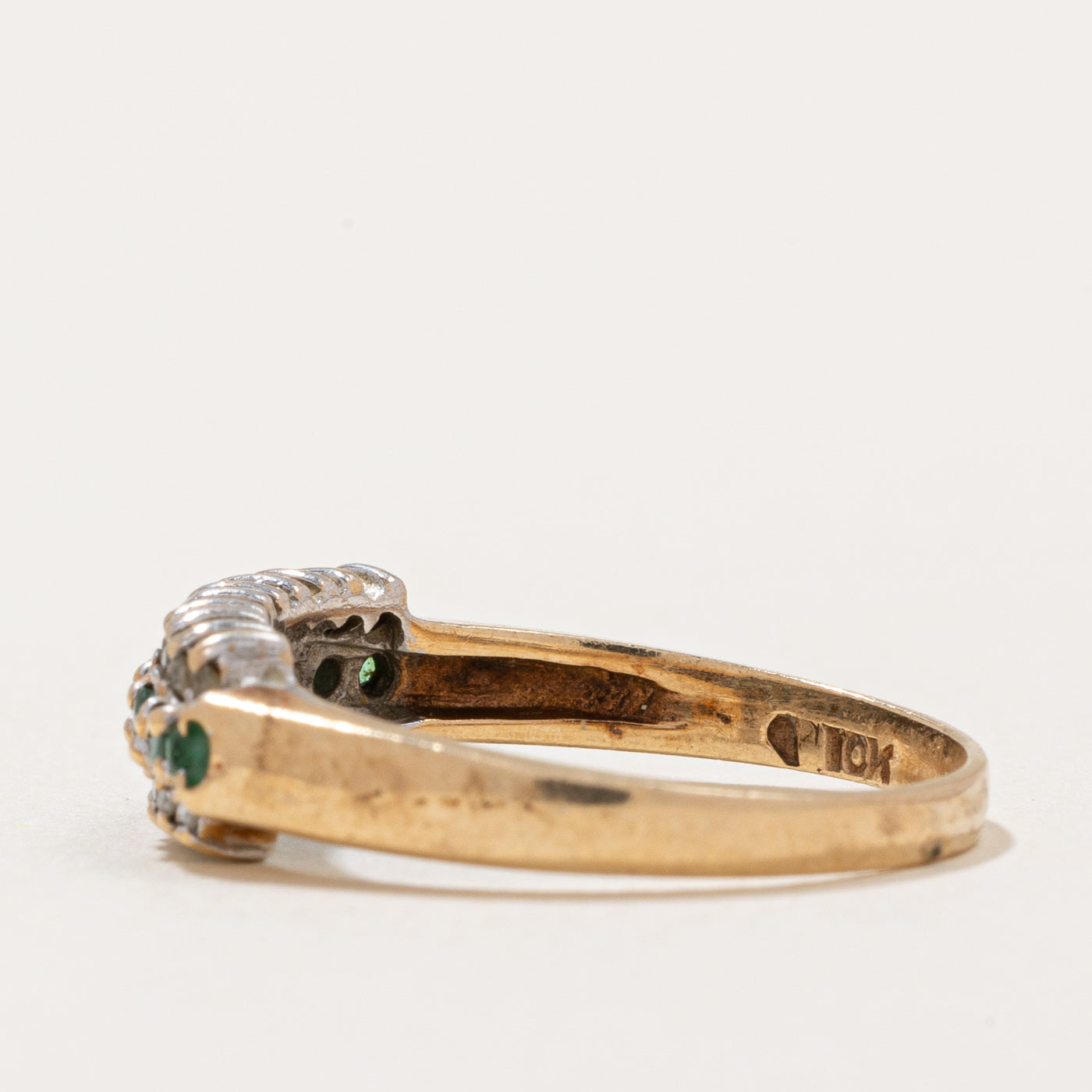 Emerald & Diamond Ring | 0.10ctw, 0.08ctw | SZ 5.75 |