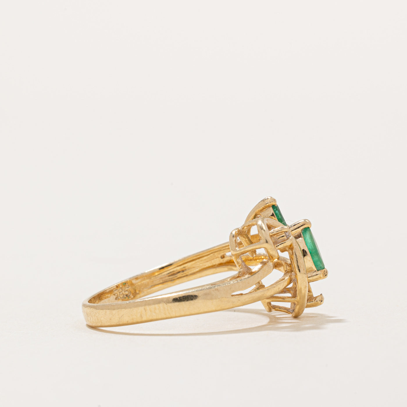 Emerald & Diamond Cocktail Ring | 0.14ctw, 0.01ctw | SZ 6.75 |