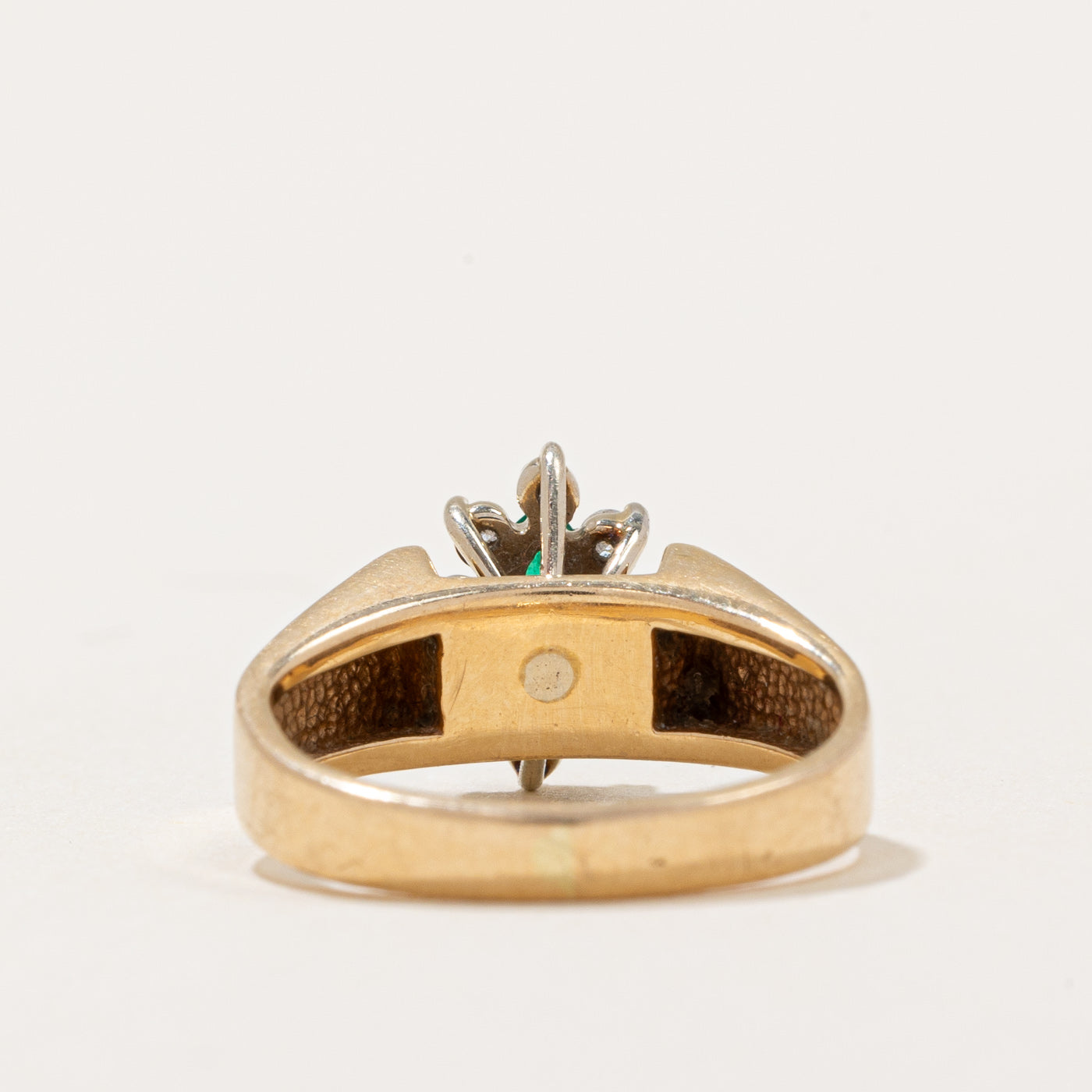 Emerald & Diamond Halo Ring | 0.13ct, 0.10ctw | SZ 2.75 |