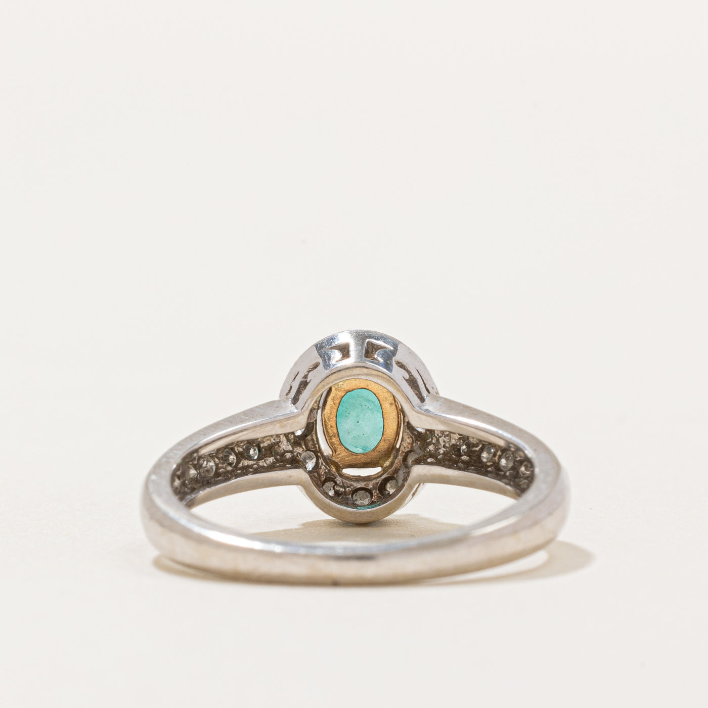 Emerald & Diamond Halo Ring | 0.36ct, 0.20ctw | SZ 5.75 |