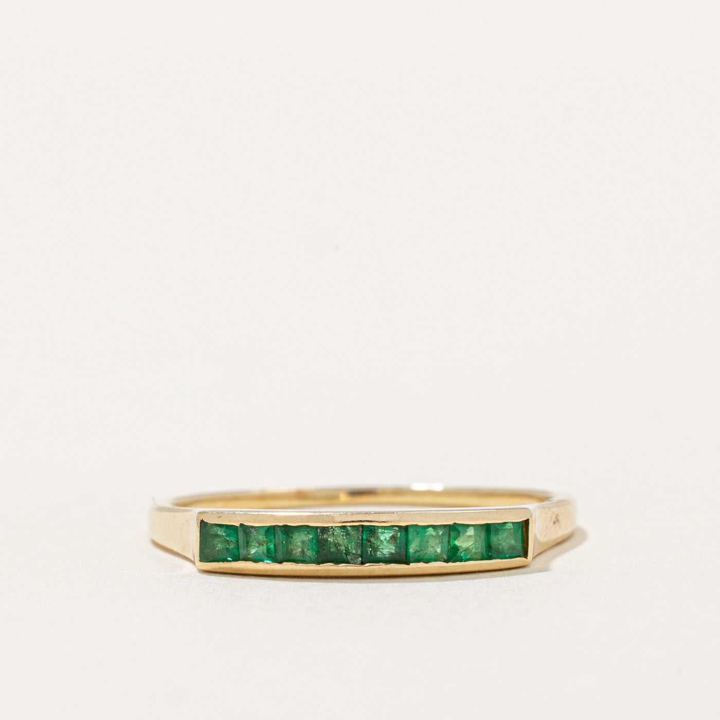 Square Cut Emerald Ring | 0.16ctw | SZ 7.5 |