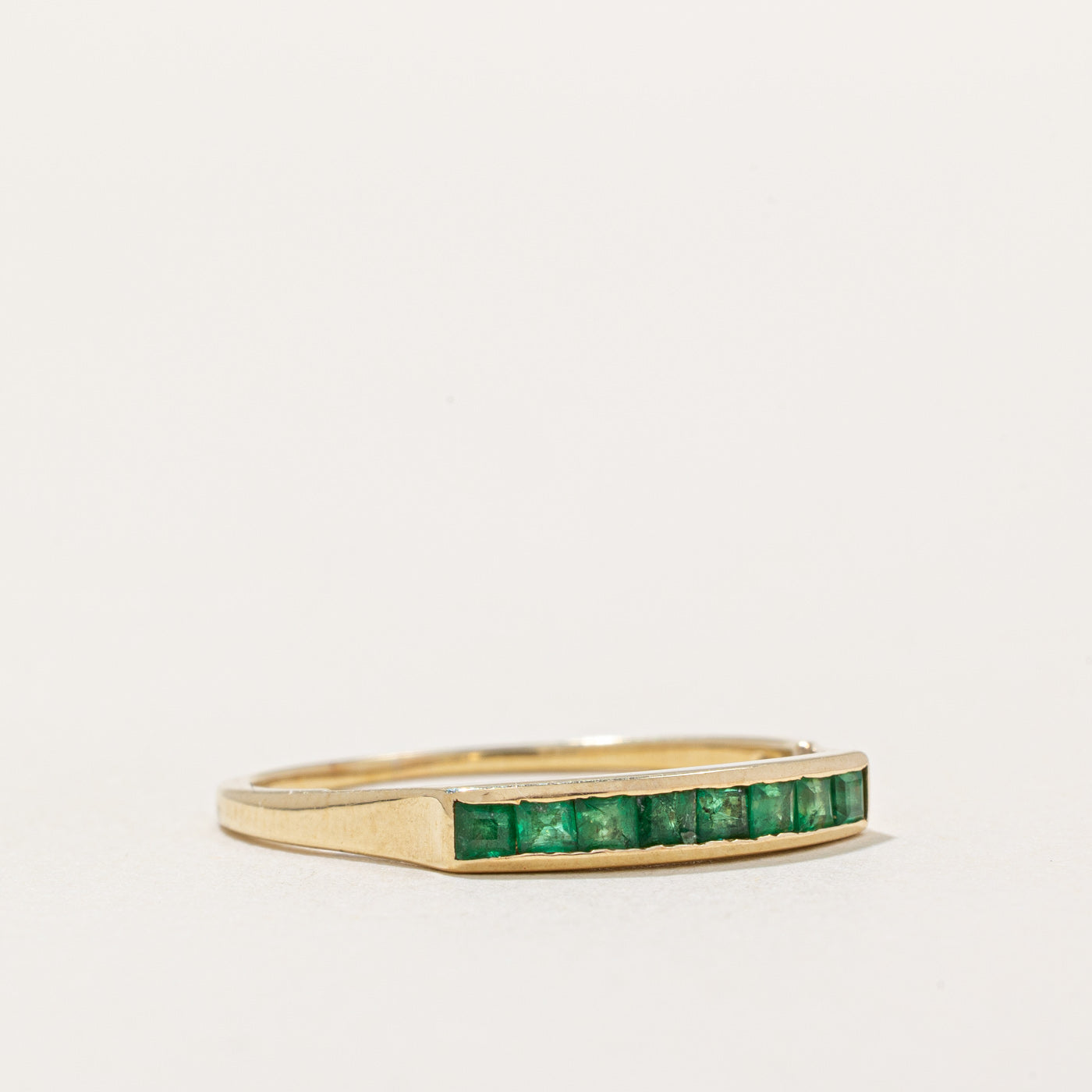 Square Cut Emerald Ring | 0.16ctw | SZ 7.5 |