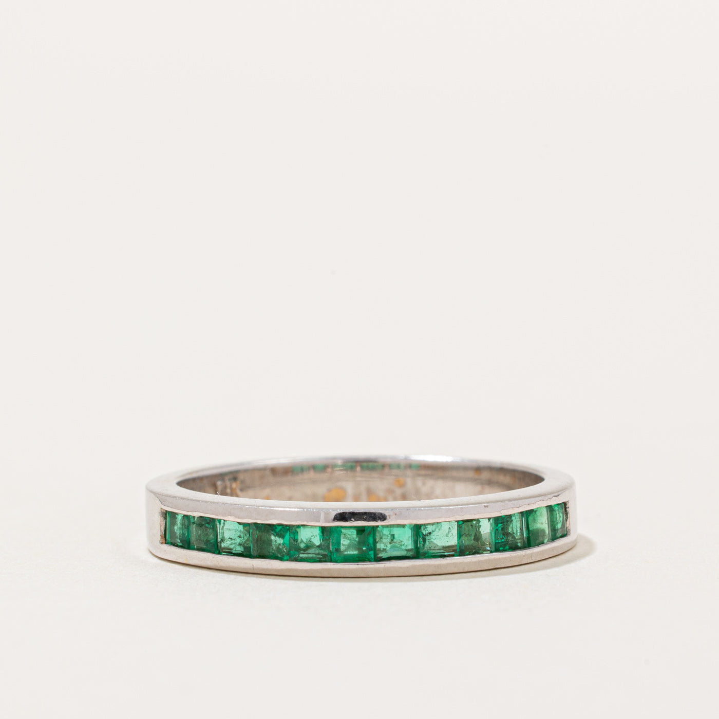 Channel Set Semi Eternity Emerald Band | 0.30ctw | SZ 8 |