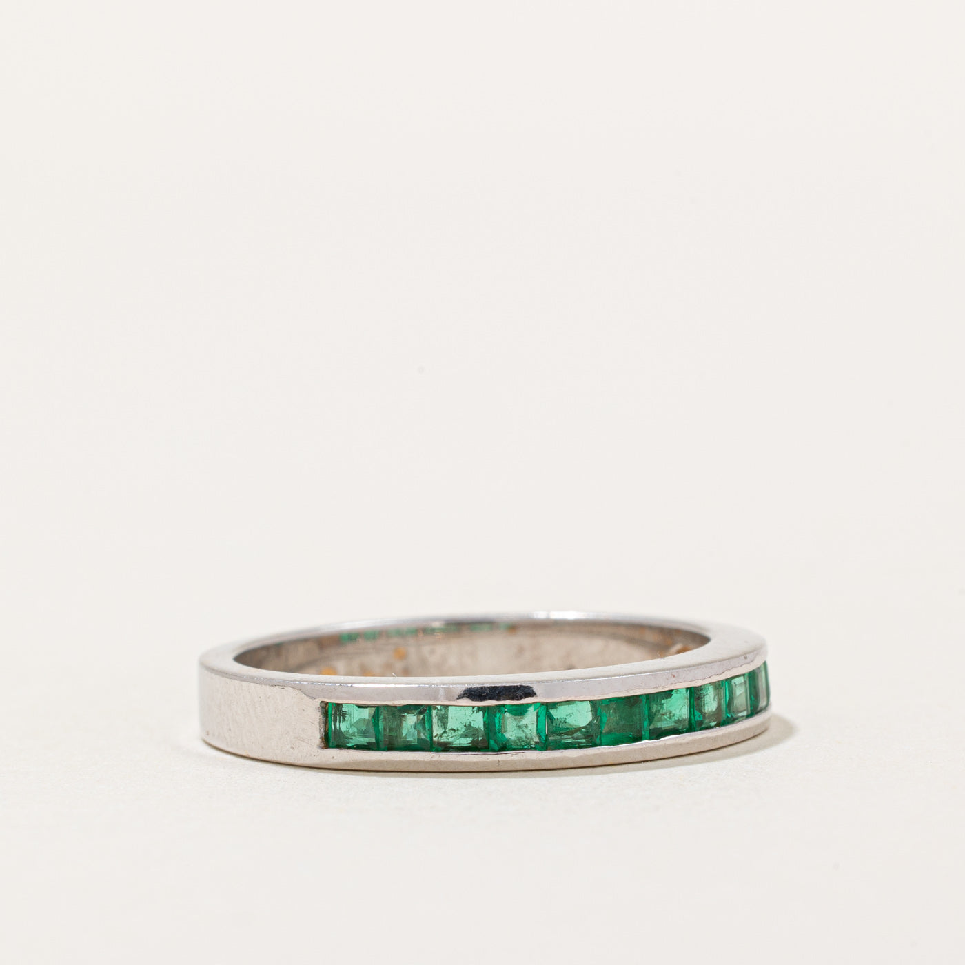 Channel Set Semi Eternity Emerald Band | 0.30ctw | SZ 8 |
