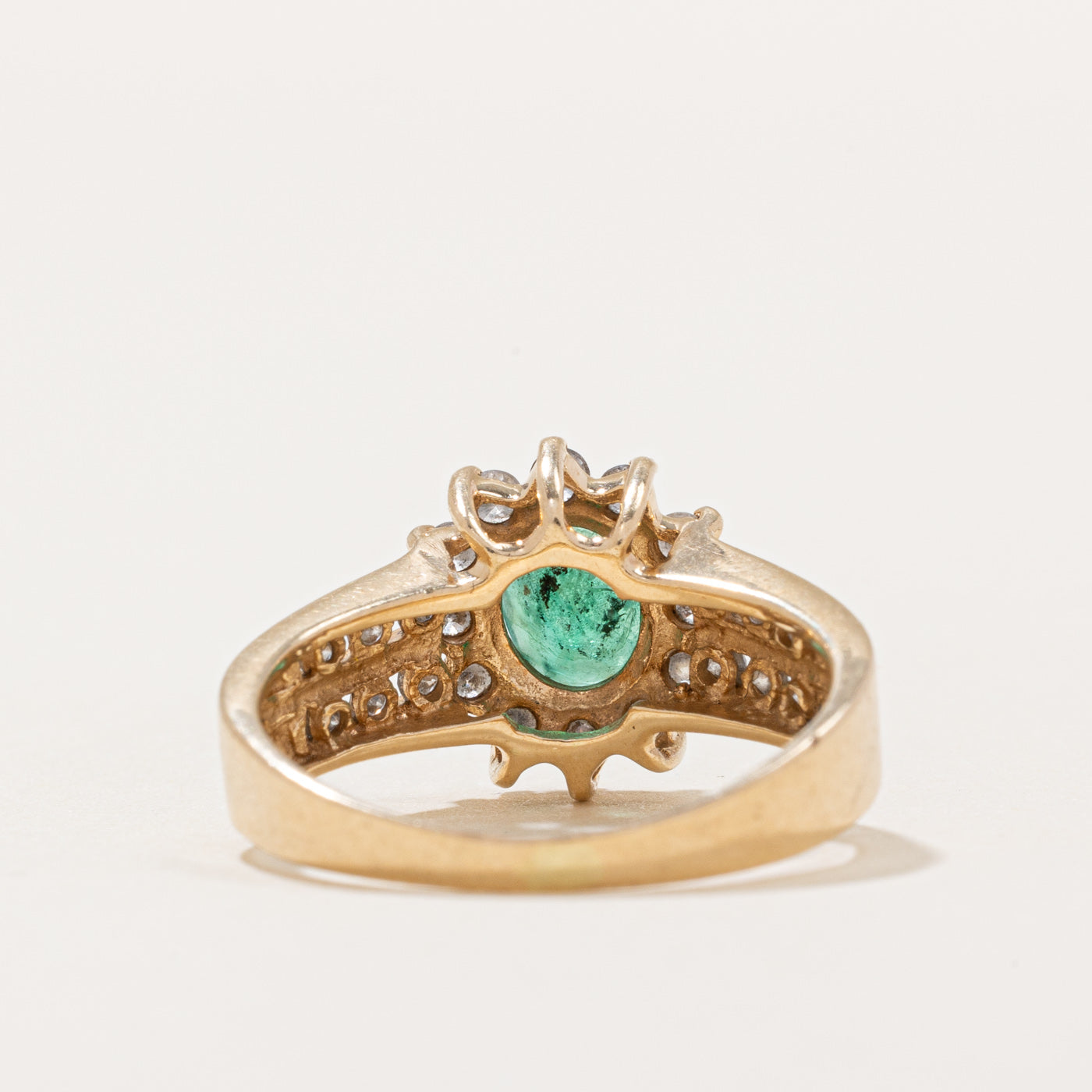 Emerald & Diamond Halo Ring | 0.60ct, 0.34ctw | SZ 6.25 |