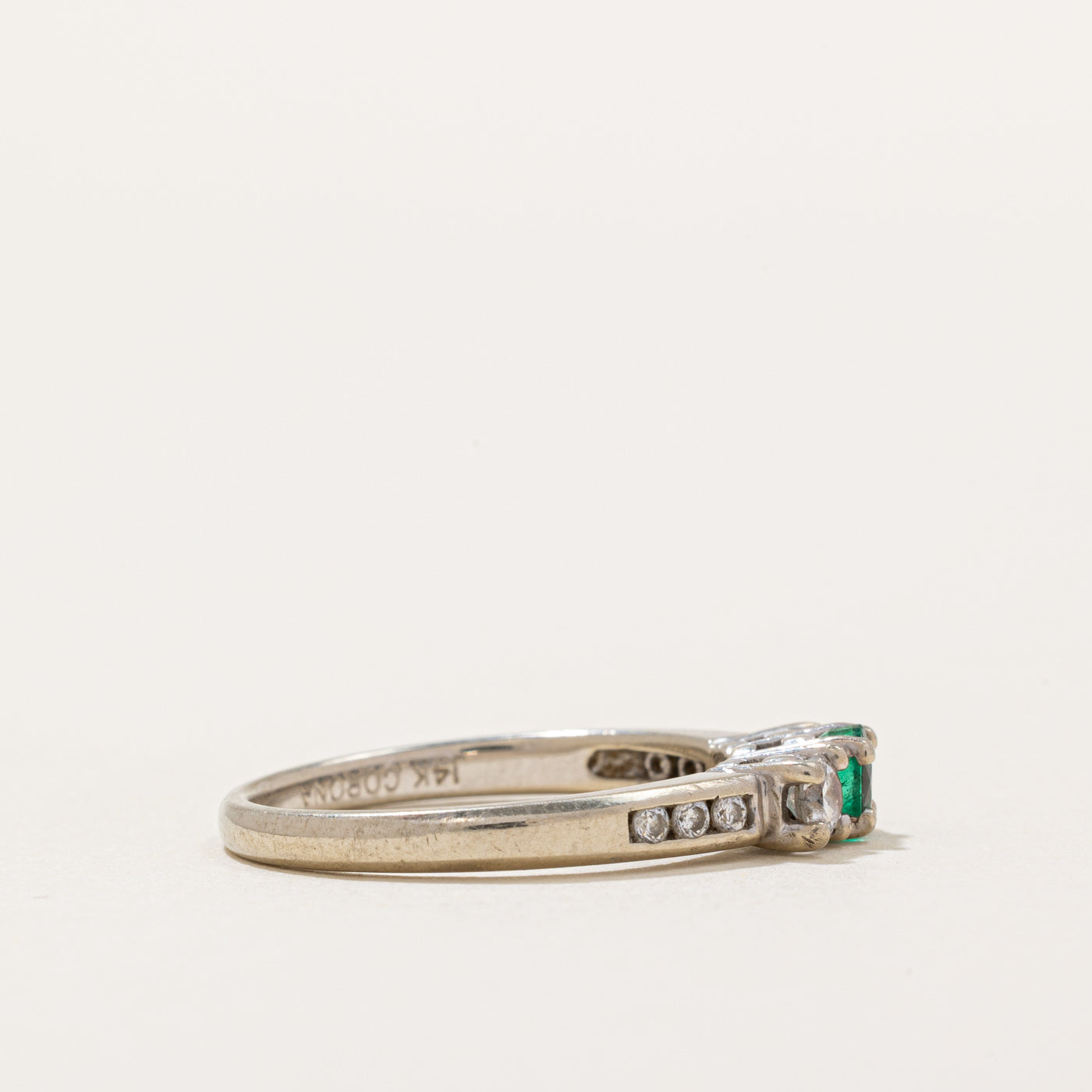 Emerald & Diamond Ring | 0.24ct, 0.26ctw | SZ 6.75 |
