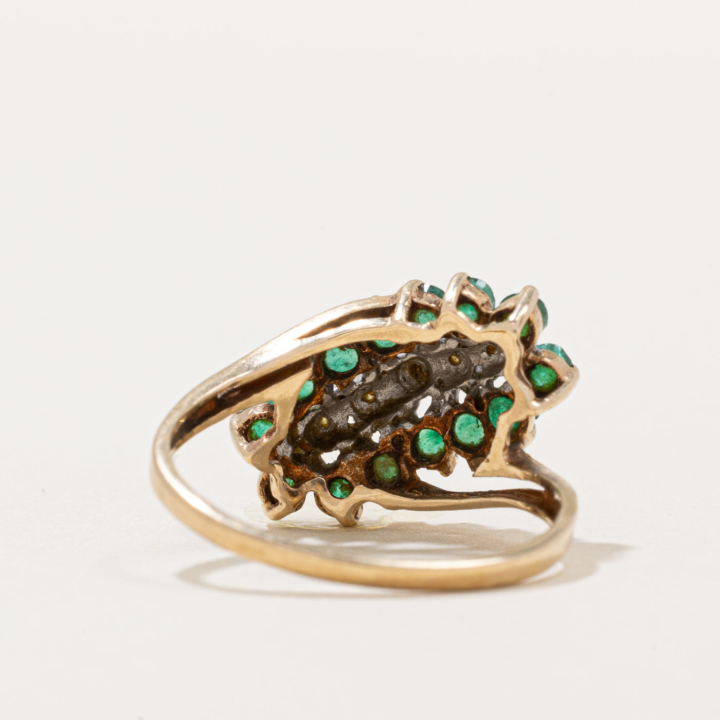 Emerald & Diamond Waterfall Ring | 0.70ctw, 0.015ctw | SZ 7.5 |