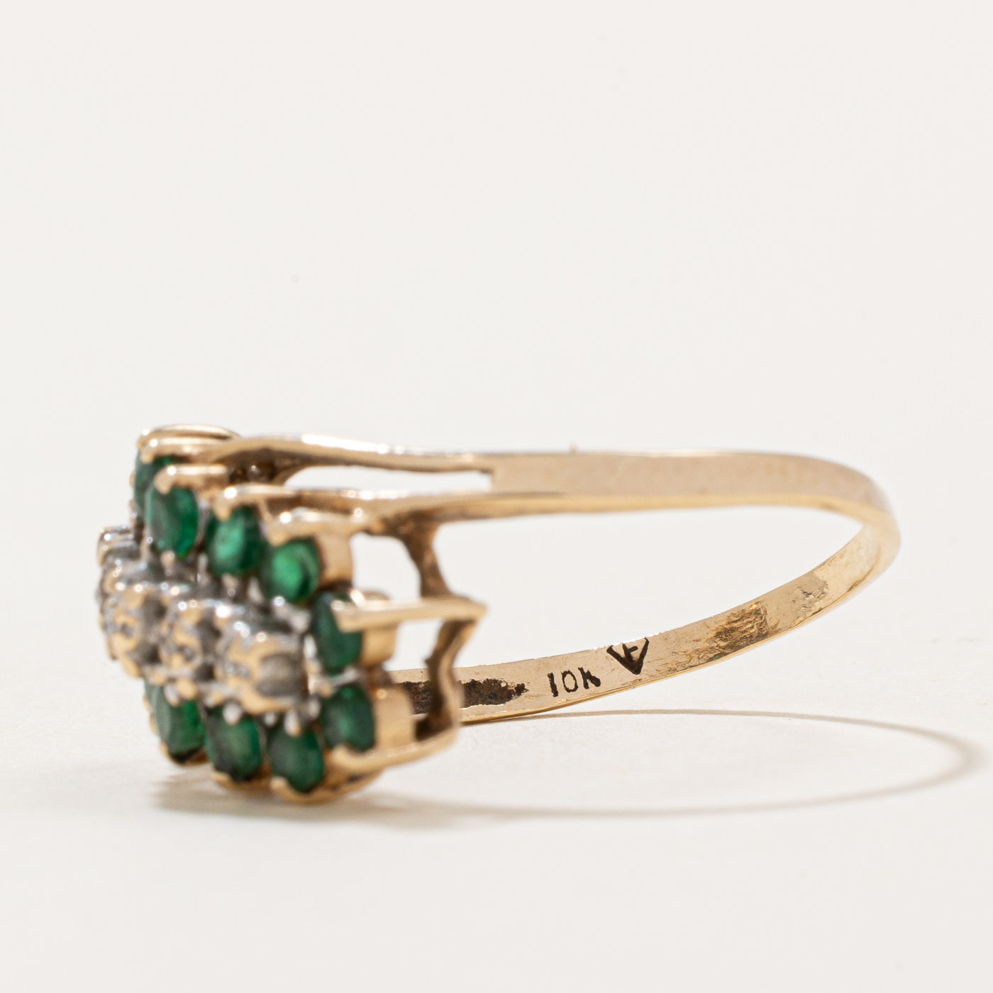 Emerald & Diamond Waterfall Ring | 0.70ctw, 0.015ctw | SZ 7.5 |