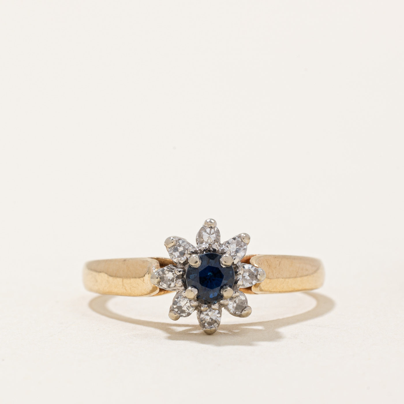 Sapphire & Diamond Halo Ring | 0.13ct, 0.12ctw | SZ 6 |