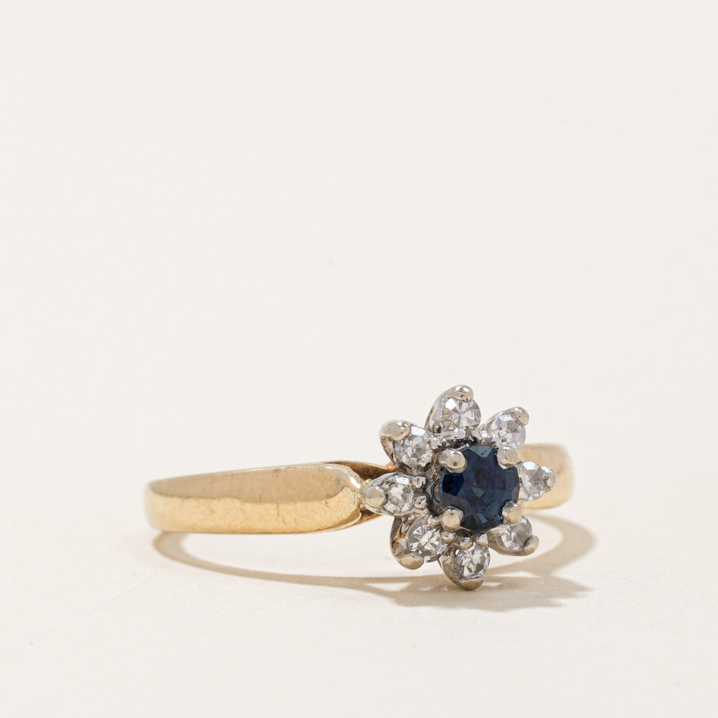 Sapphire & Diamond Halo Ring | 0.13ct, 0.12ctw | SZ 6 |