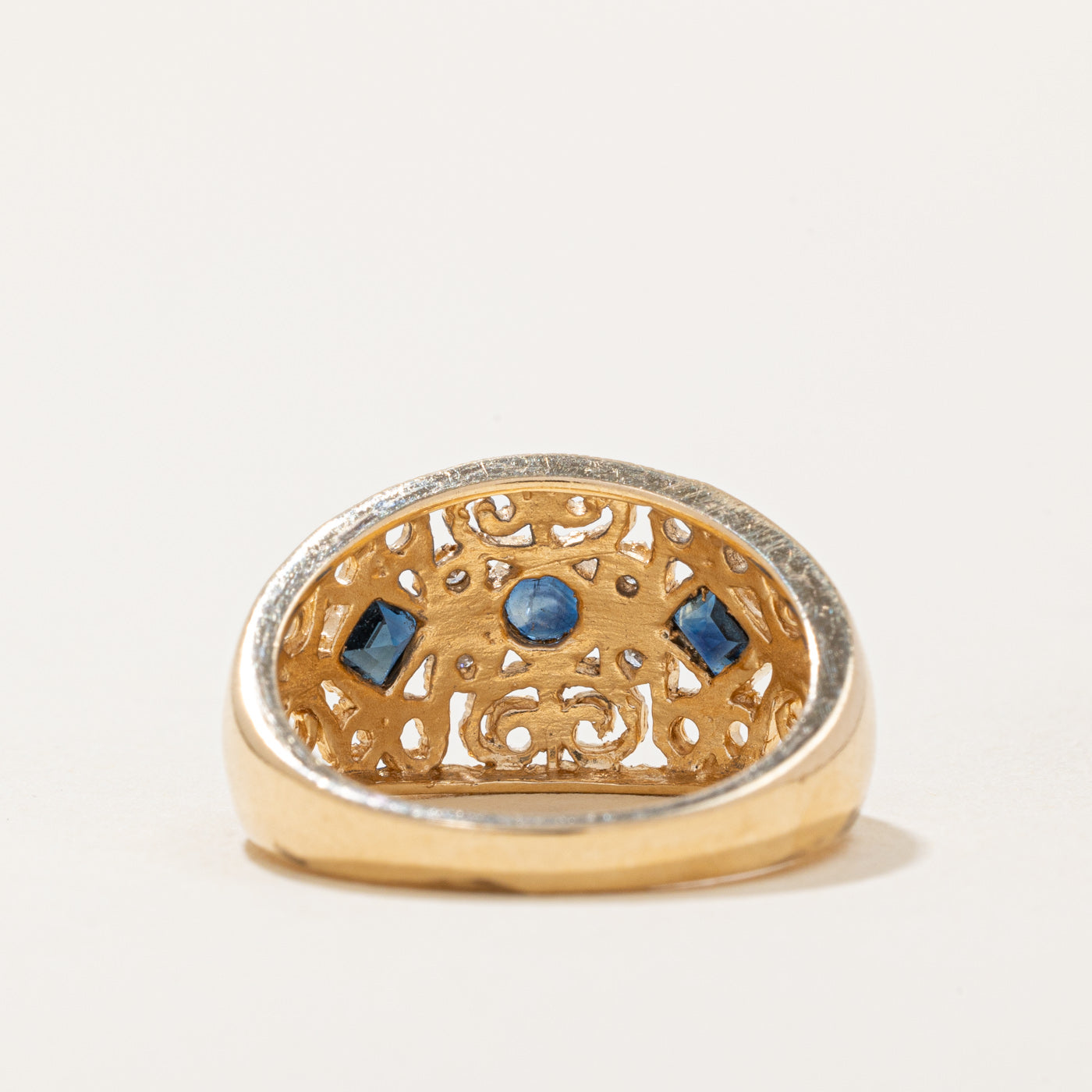 Sapphire & Diamond Lattice Ring | 0.40ctw, 0.016ctw | SZ 6 |