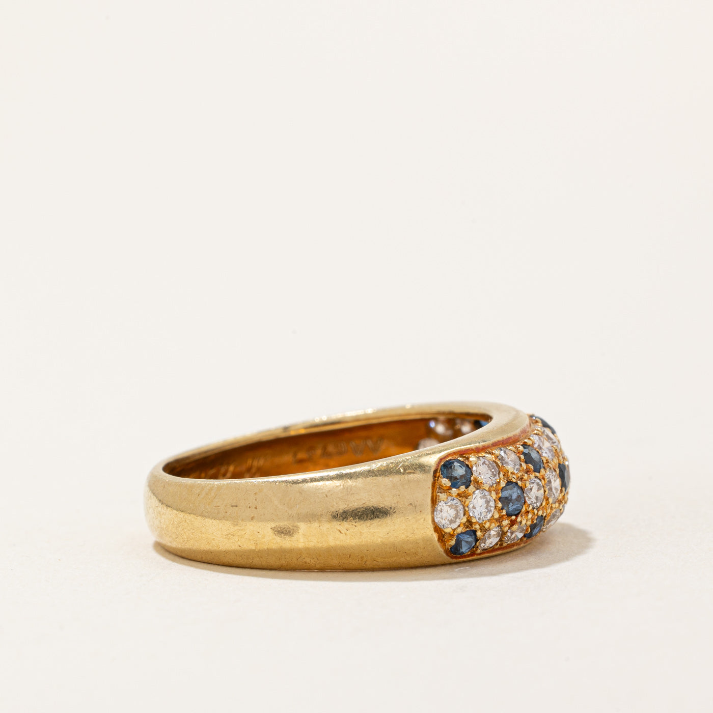 Diamond & Sapphire Pave Set Ring | 0.50ctw, 0.43ctw | SZ 8.25 |