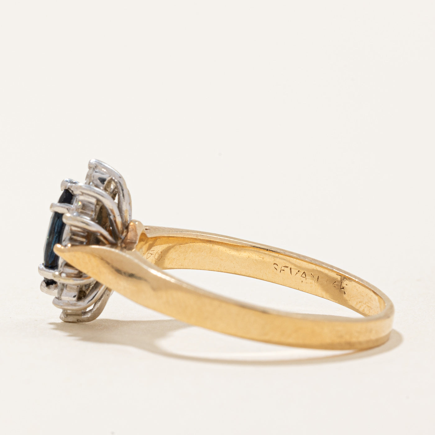 Sapphire & Diamond Halo Ring | 0.40ct, 0.26ctw | SZ 7.75 |