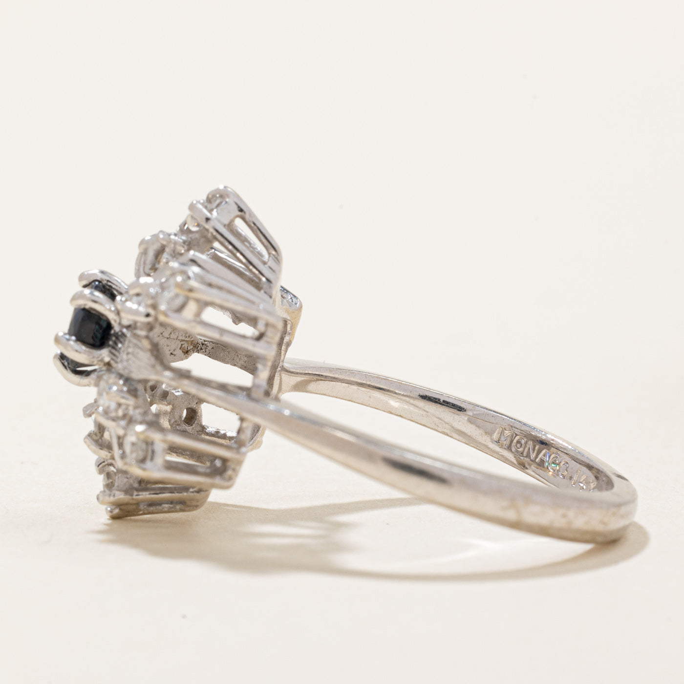 Sapphire & Diamond Snowflake Ring | 0.55ct, 0.35ctw | SZ 7.25 |