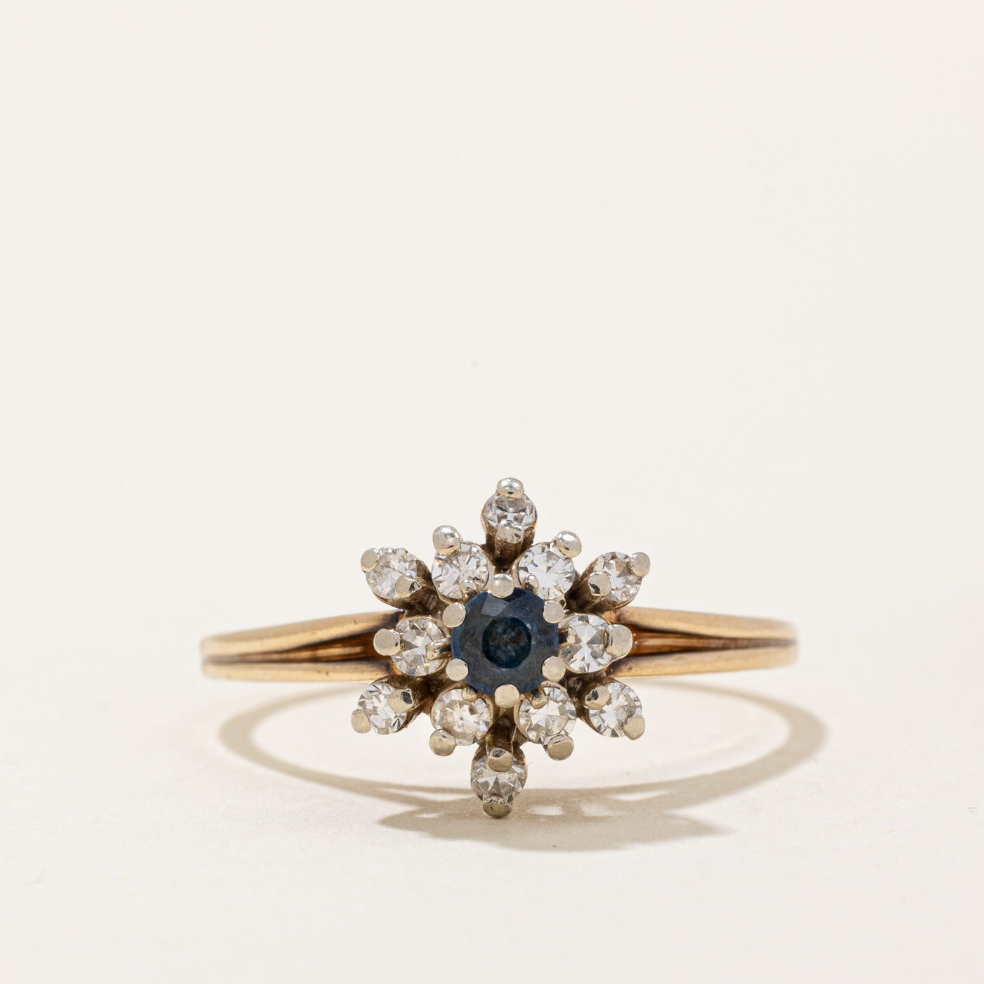 Sapphire & Diamond Cluster Ring | 0.14ct, 0.22ctw | SZ 8.25 |