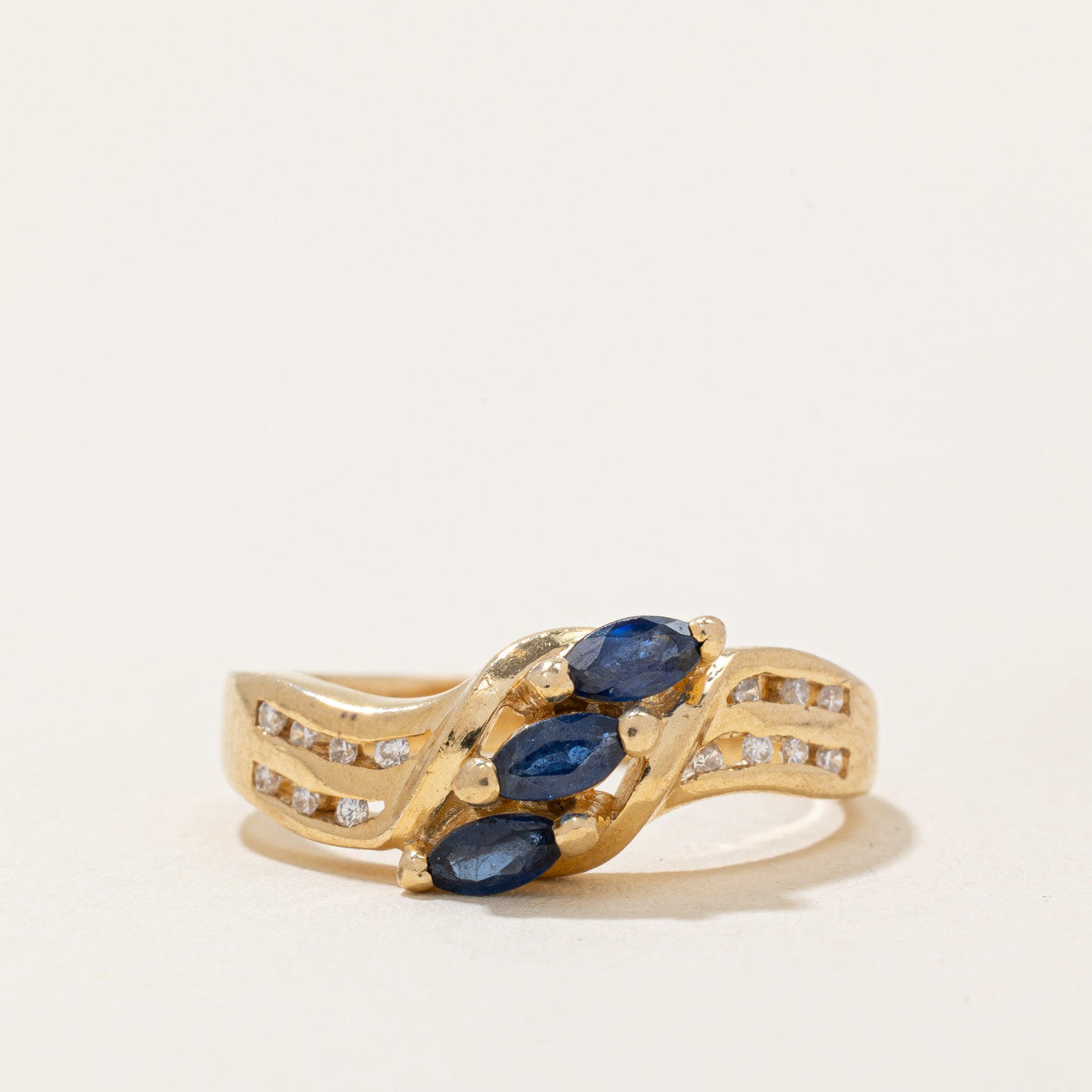 Sapphire & Diamond Waterfall Ring | 0.36ctw, 0.07ctw | SZ 6.5 |