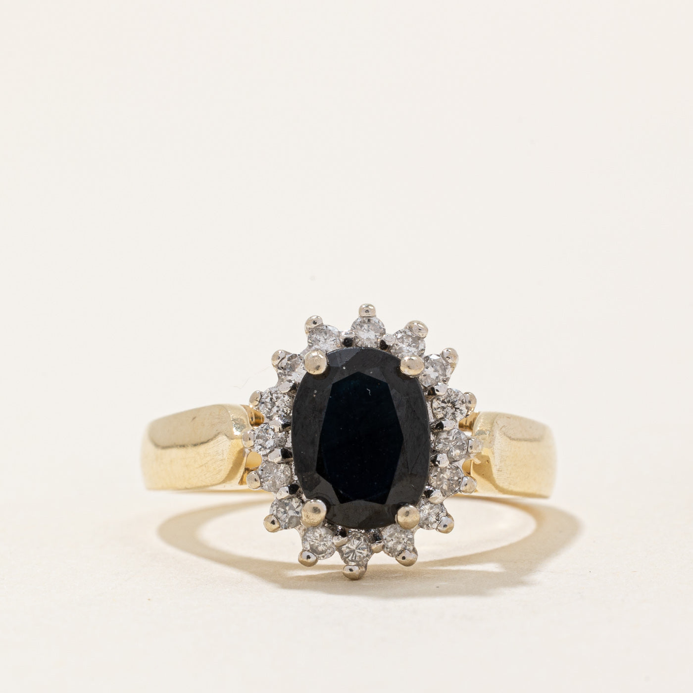 Sapphire & Diamond Halo Ring | 1.75ct, 0.16ctw | SZ 6 |