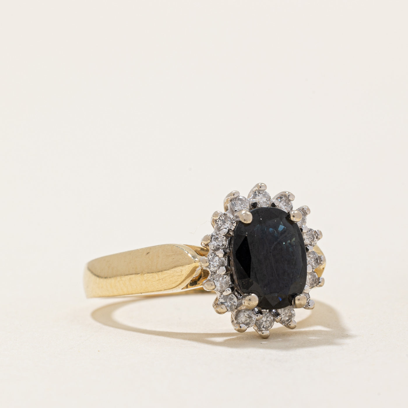 Sapphire & Diamond Halo Ring | 1.75ct, 0.16ctw | SZ 6 |