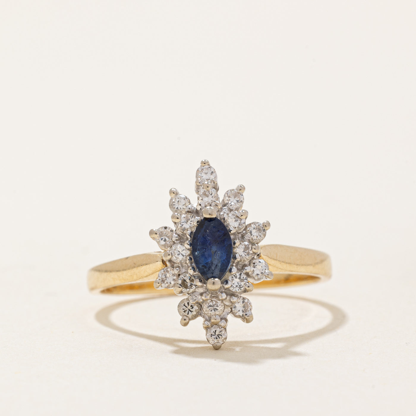 Diamond Halo & Sapphire Ring | 0.20ctw, 0.12ct | SZ 5.25 |