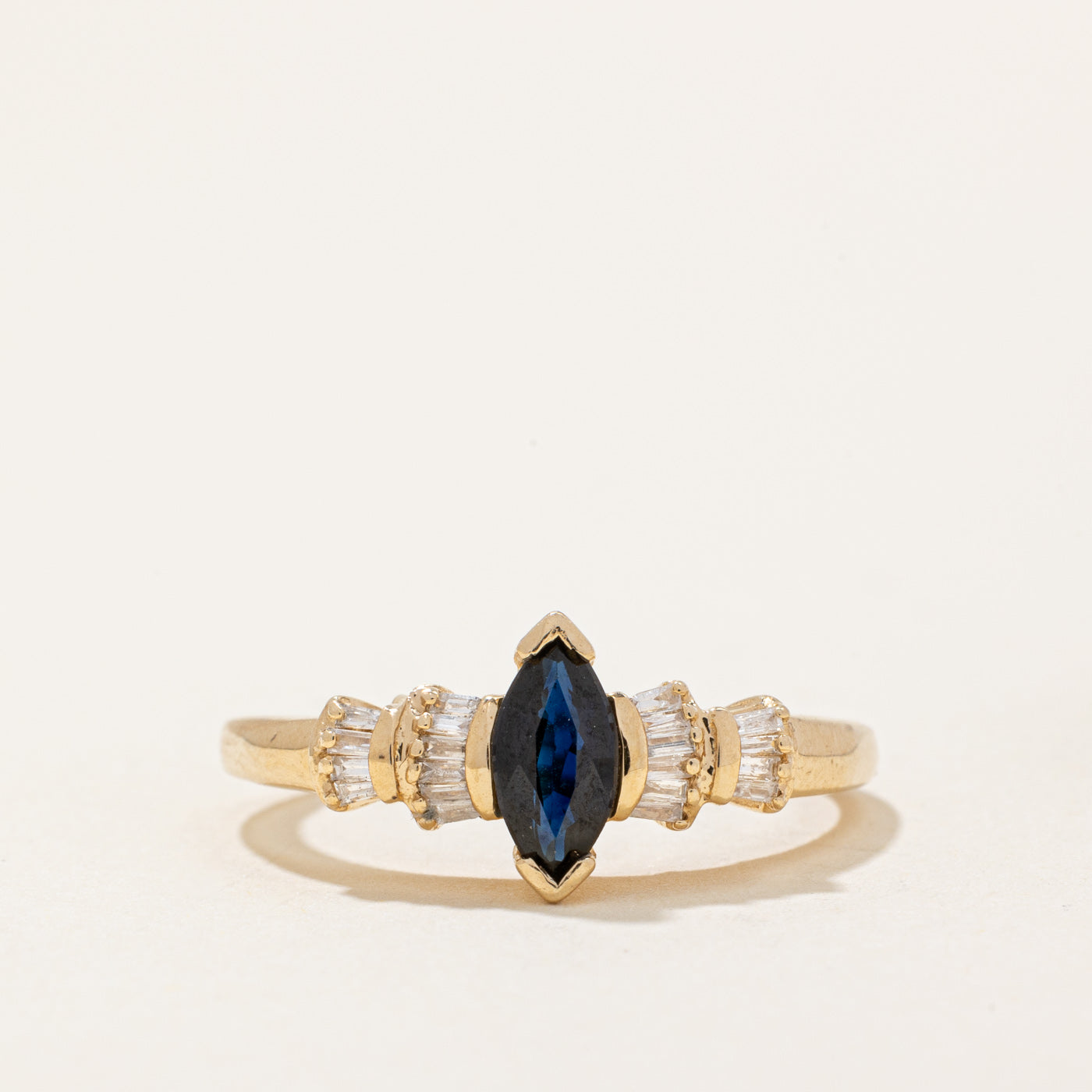 Marquise Sapphire & Diamond Ring | 0.50ct, 0.10ctw | SZ 7.75 |