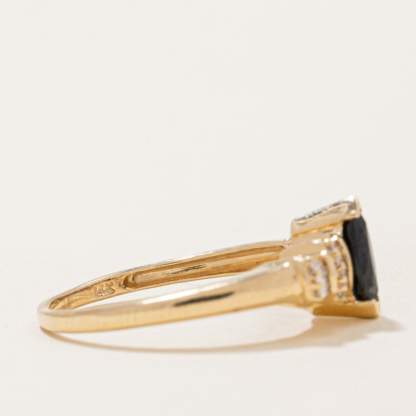 Marquise Sapphire & Diamond Ring | 0.50ct, 0.10ctw | SZ 7.75 |