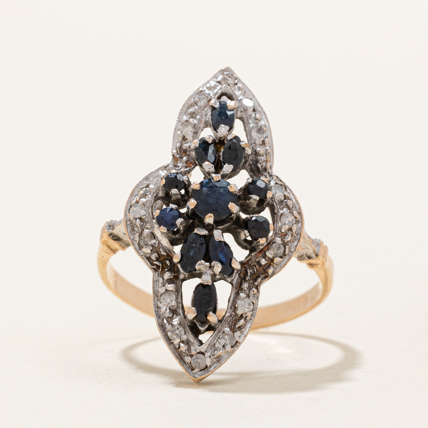 Sapphire & Diamond Cocktail Ring | 0.40ctw, 0.07ctw | SZ 6 |
