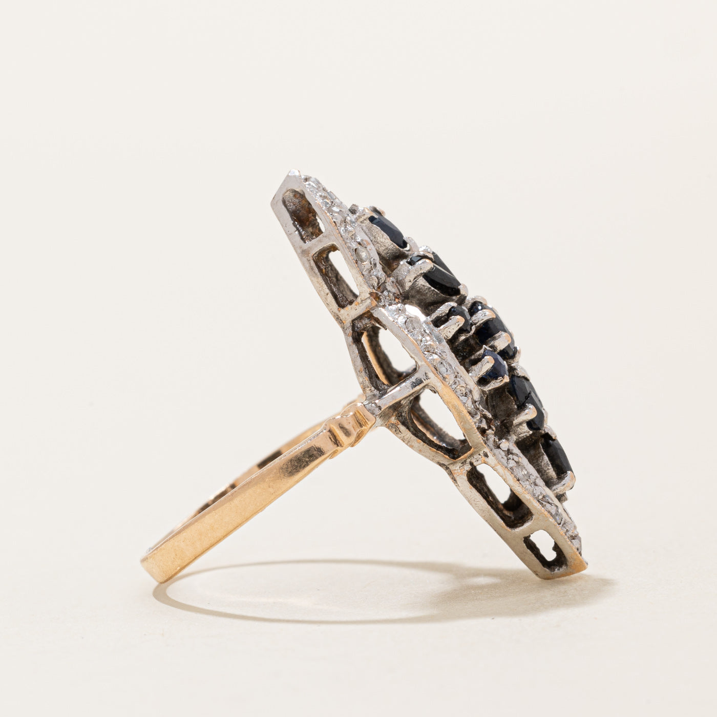 Sapphire & Diamond Cocktail Ring | 0.40ctw, 0.07ctw | SZ 6 |