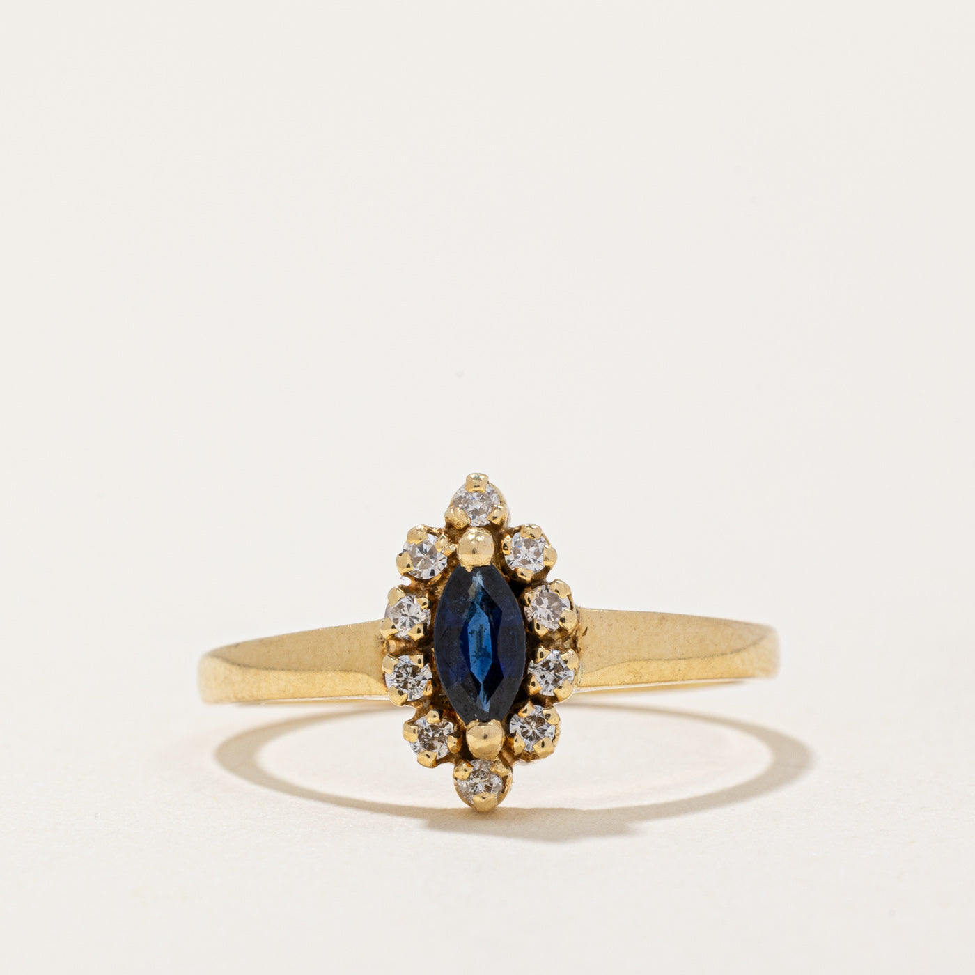 Sapphire & Diamond Halo Ring | 0.20ct, 0.10ctw | SZ 6.75 |