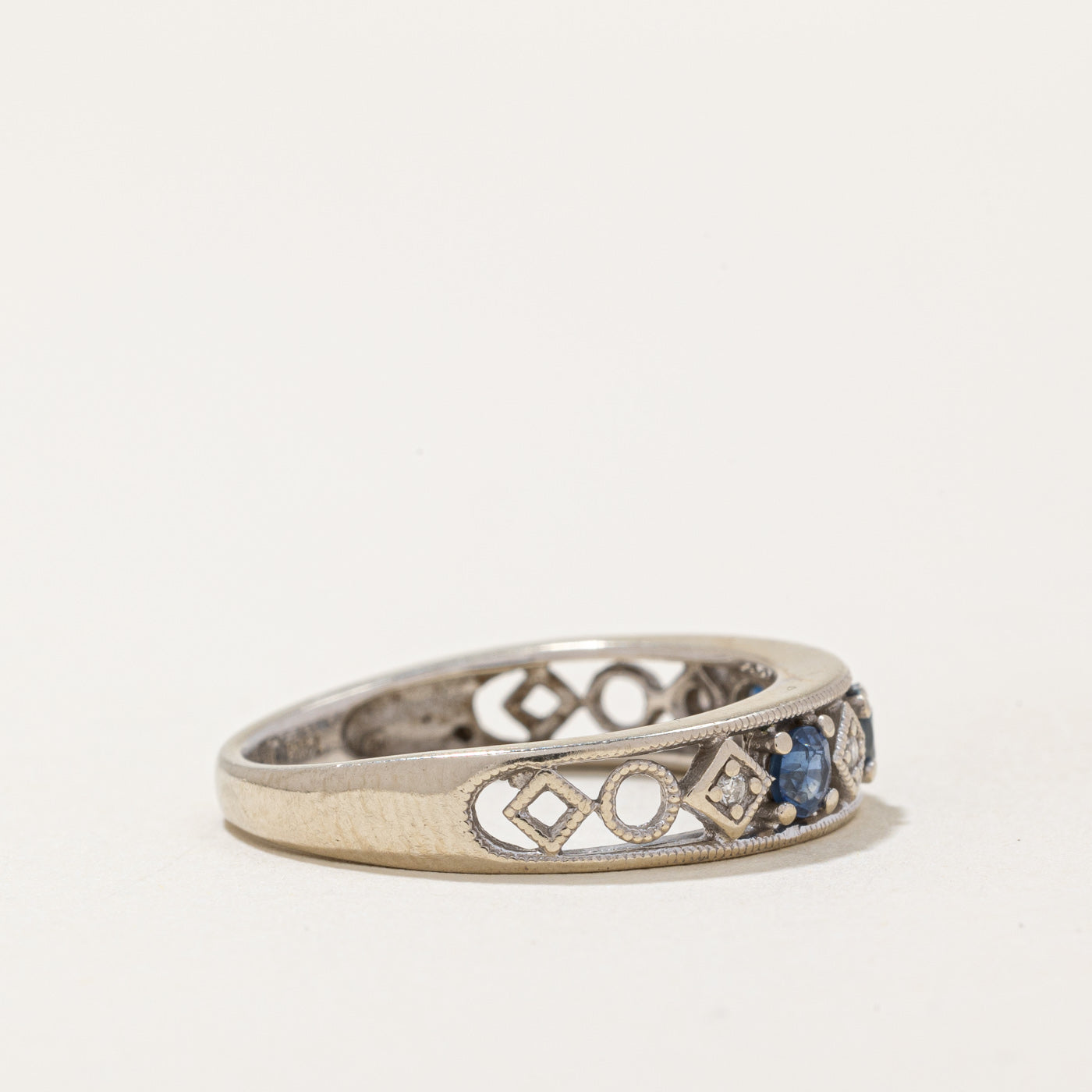 Sapphire & Diamond Lattice Ring | 0.36ctw, 0.02ctw | SZ 6.5 |