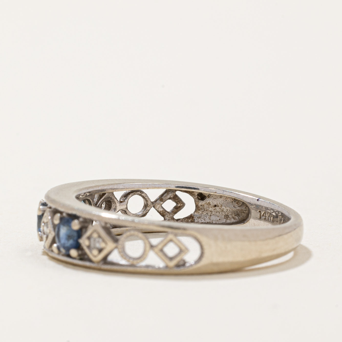 Sapphire & Diamond Lattice Ring | 0.36ctw, 0.02ctw | SZ 6.5 |