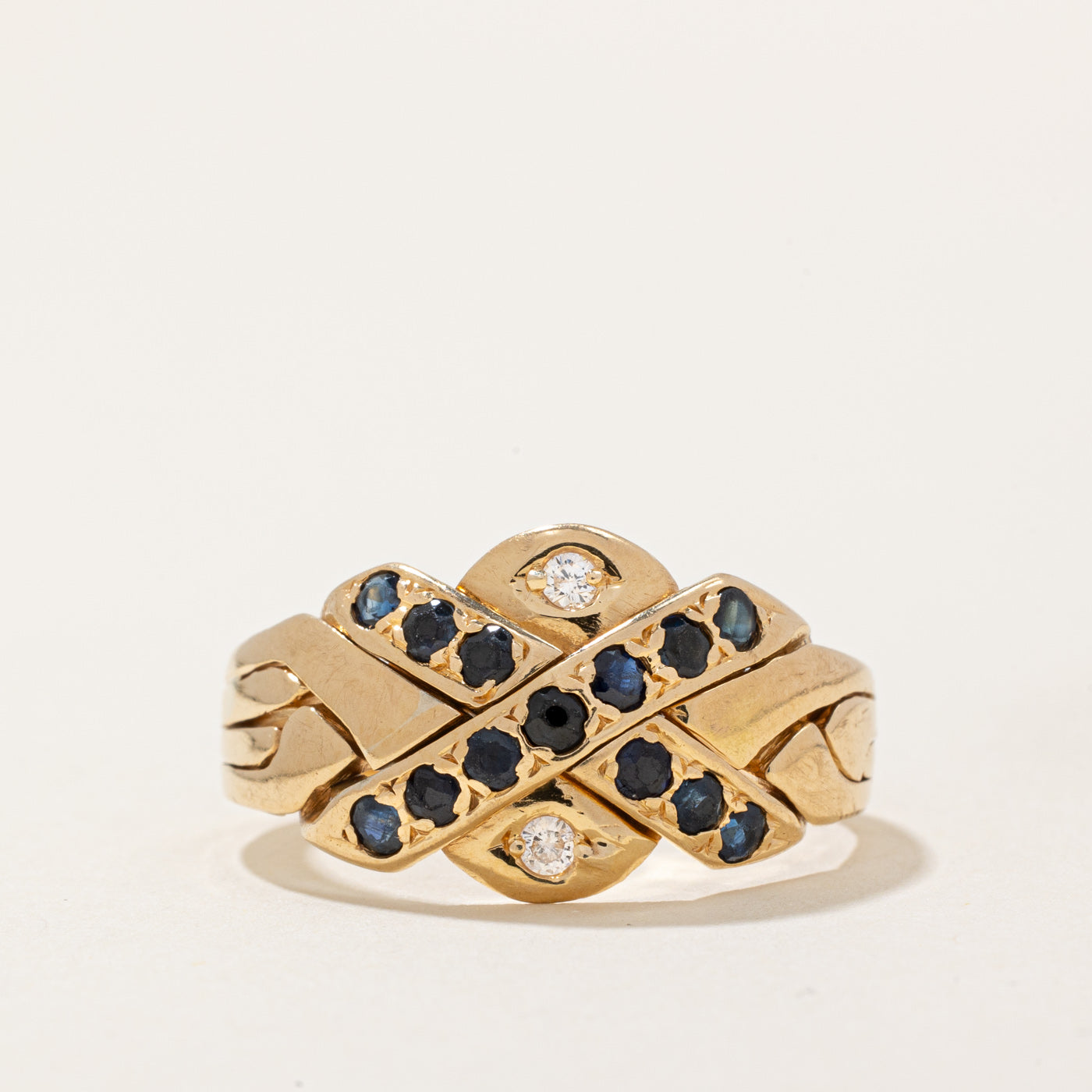 Sapphire & Diamond Solved Puzzle Ring | 0.32ctw, 0.04ctw | SZ 9 |