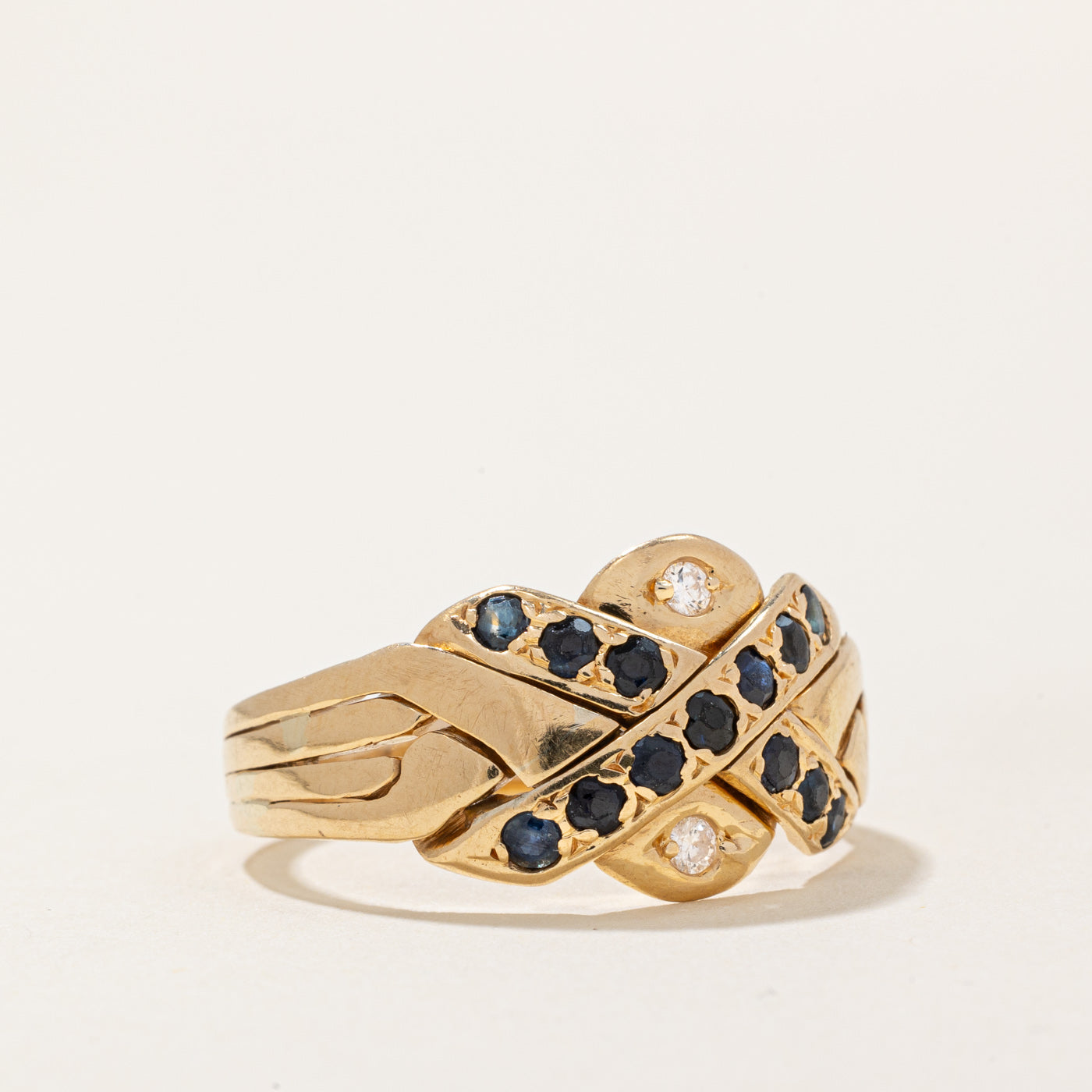 Sapphire & Diamond Solved Puzzle Ring | 0.32ctw, 0.04ctw | SZ 9 |