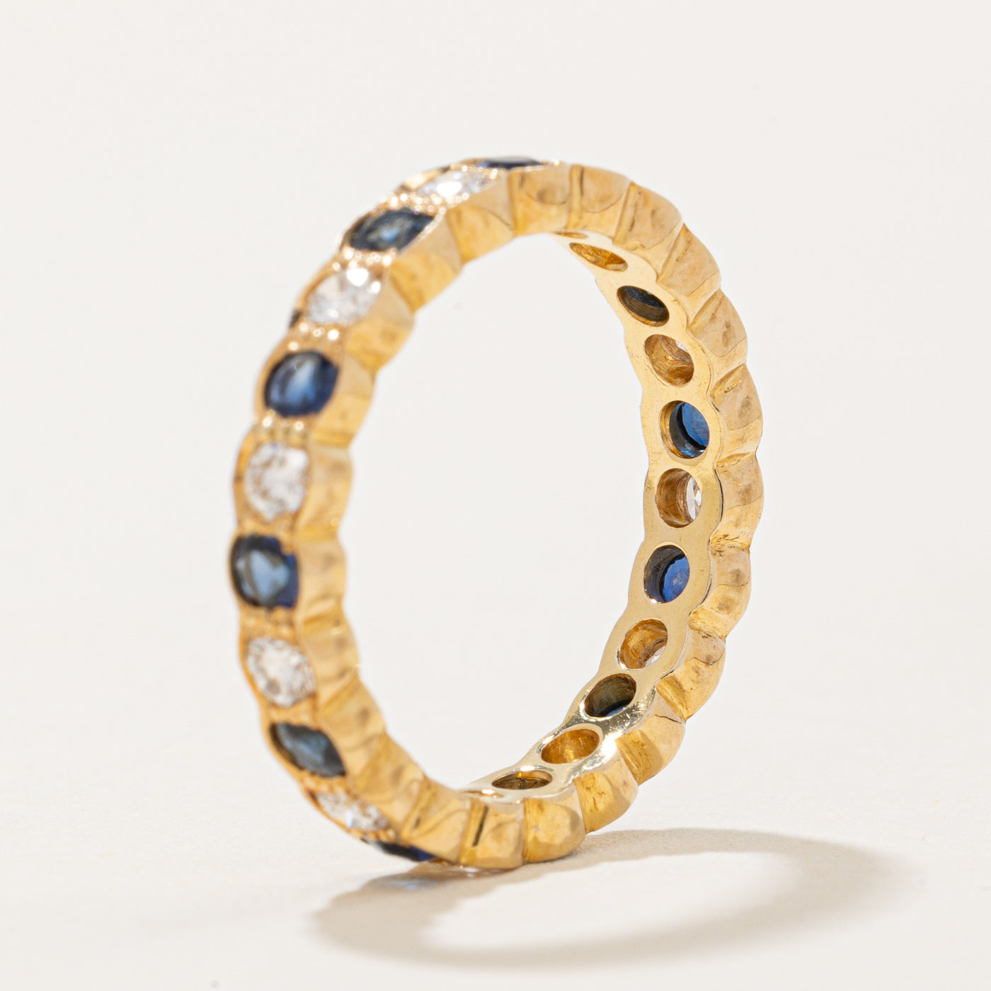 Bague d'éternité en diamants et saphirs | 0,60 ct, 0,55 ct | Taille 5 |