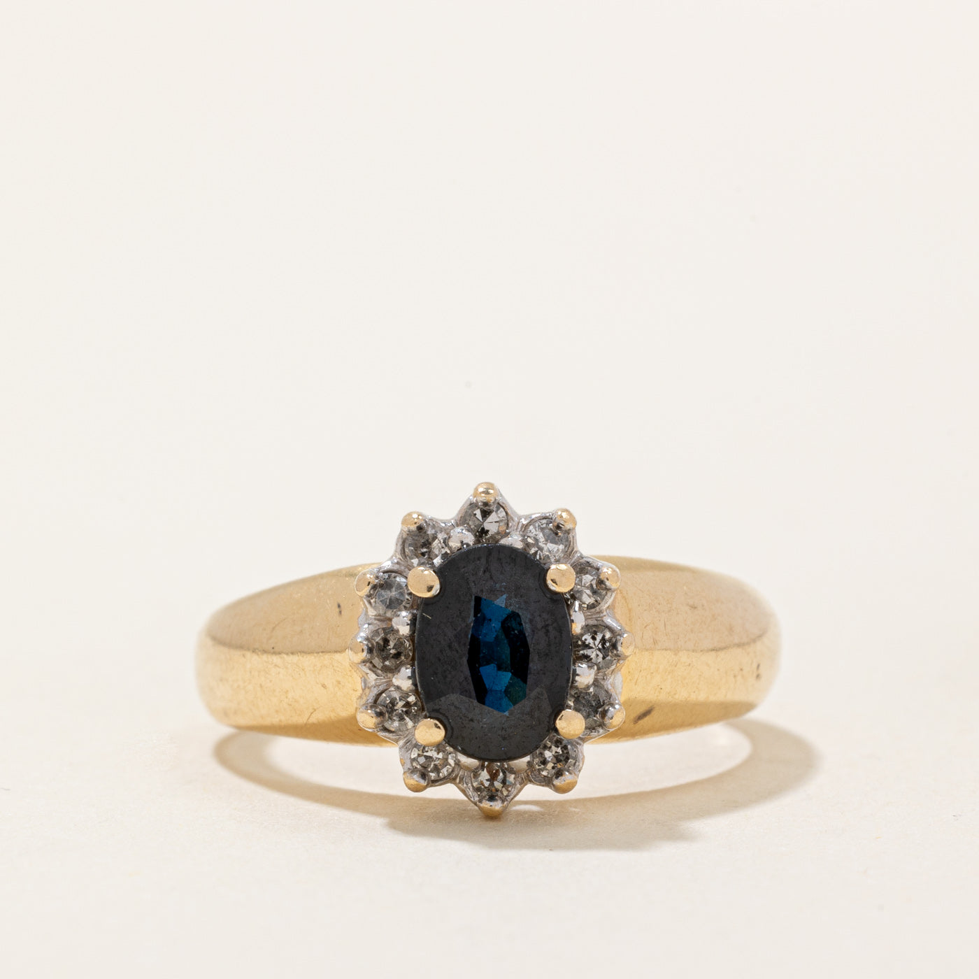 Sapphire & Diamond Halo Ring | 1.00ct, 0.11ctw | SZ 6.75 |