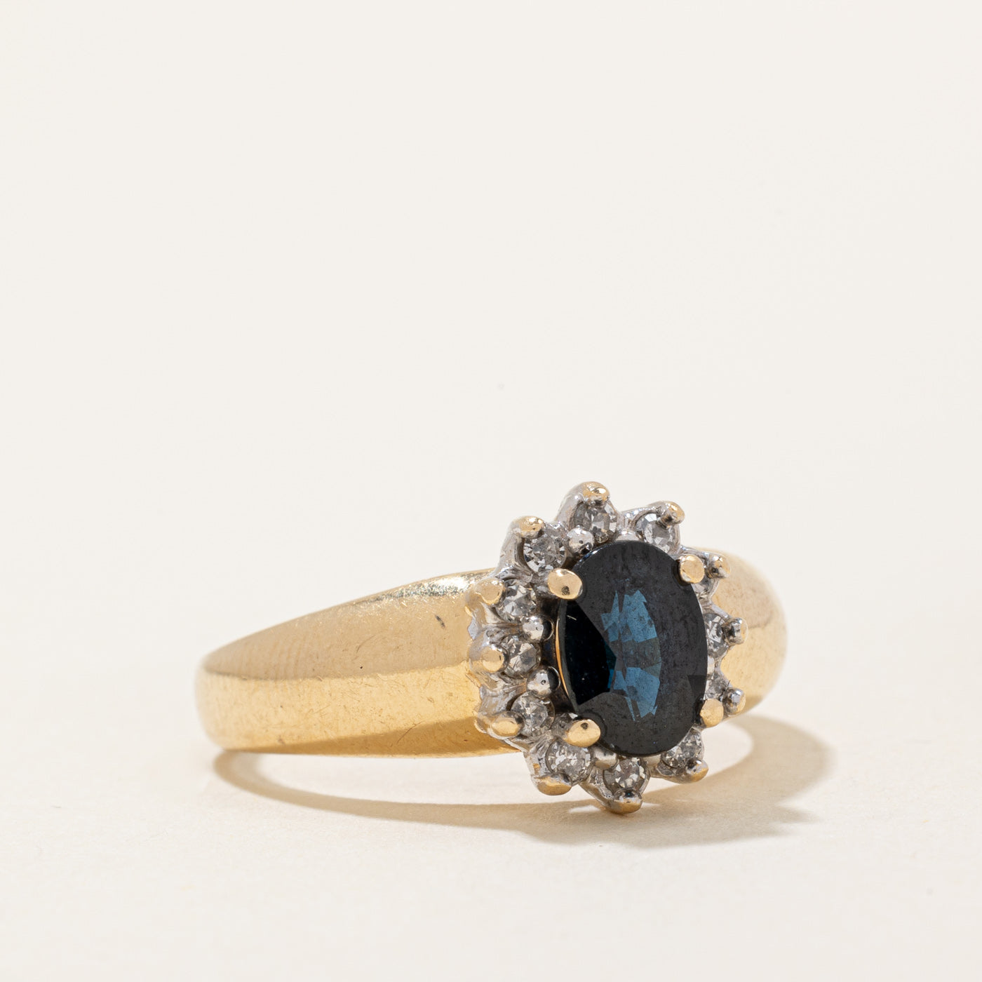 Sapphire & Diamond Halo Ring | 1.00ct, 0.11ctw | SZ 6.75 |