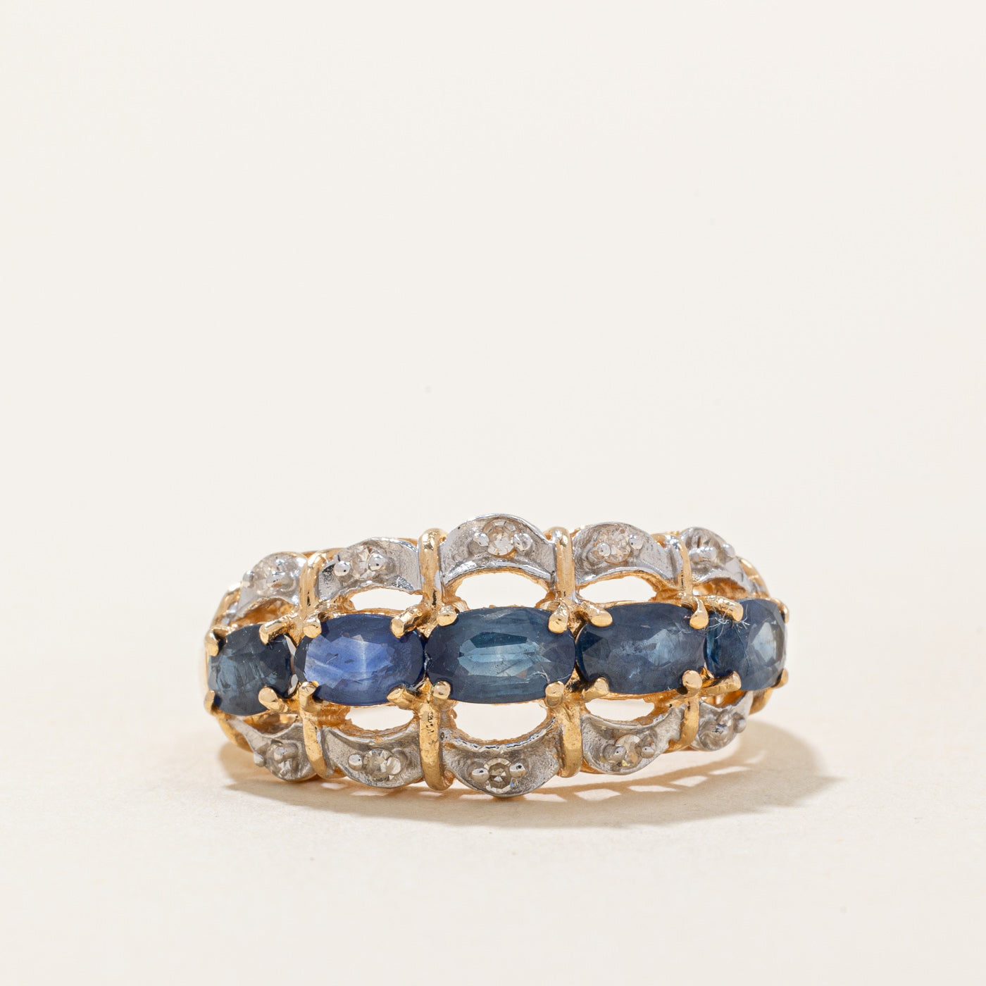 Sapphire & Diamond Cocktail Ring | 1.25ctw, 0.05ctw | SZ 5.75 |
