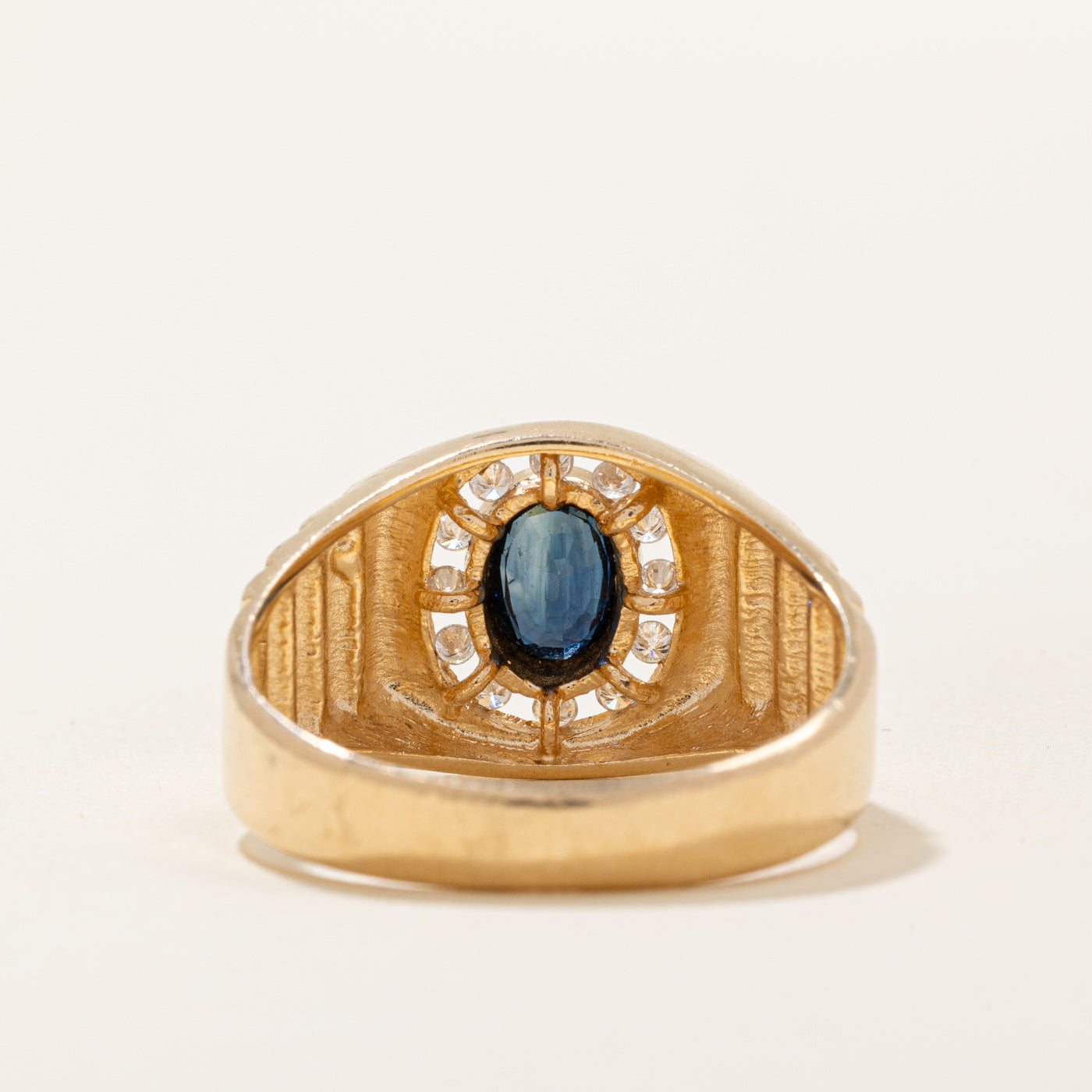 Sapphire & Diamond Halo Ring | 0.60ct, 0.12ctw | SZ 10 |
