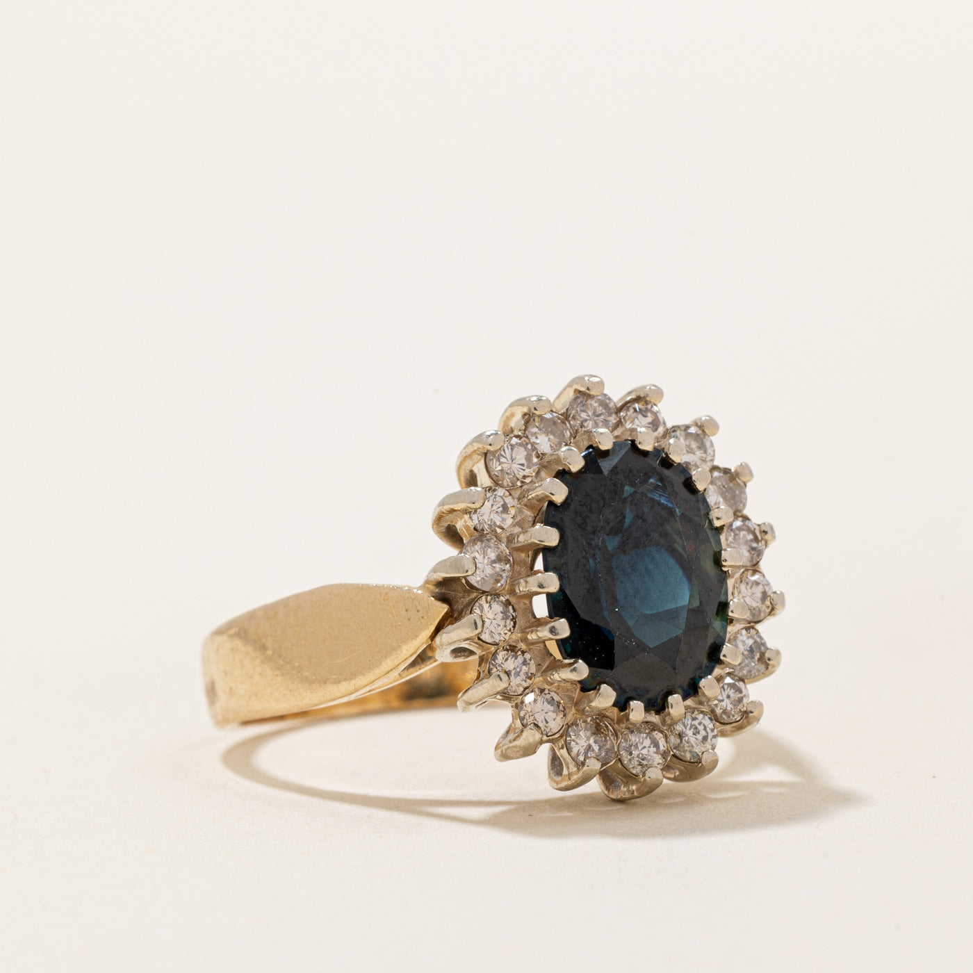Sapphire & Diamond Halo Ring | 2.00ct, 0.46ctw | SZ 6.5 |