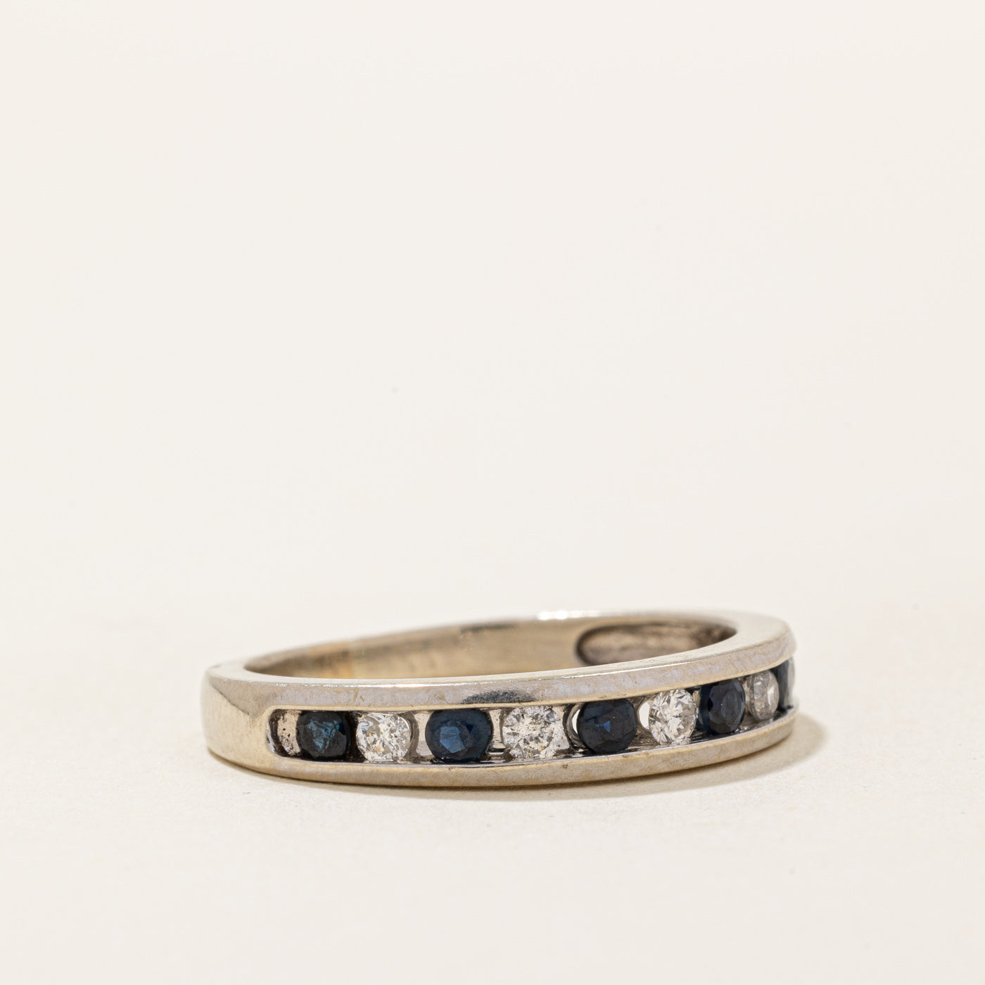 Channel Set Sapphire & Diamond Ring | 0.20ctw, 0.10ctw | SZ 7.75 |