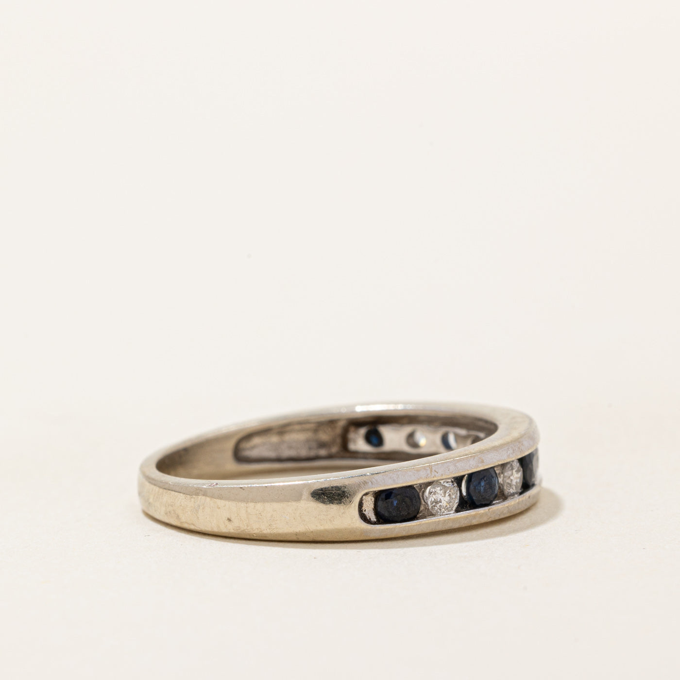 Channel Set Sapphire & Diamond Ring | 0.20ctw, 0.10ctw | SZ 7.75 |