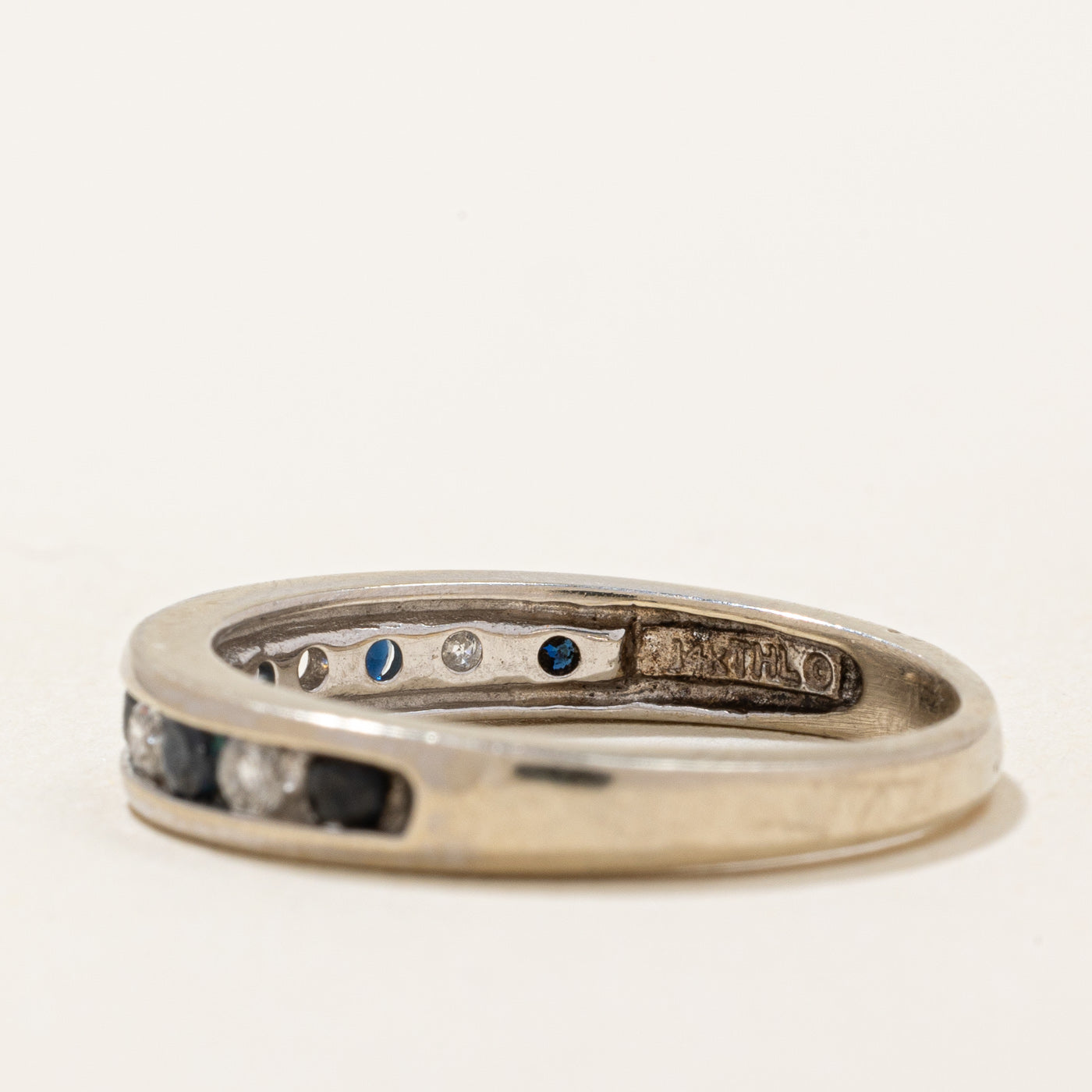 Channel Set Sapphire & Diamond Ring | 0.20ctw, 0.10ctw | SZ 7.75 |