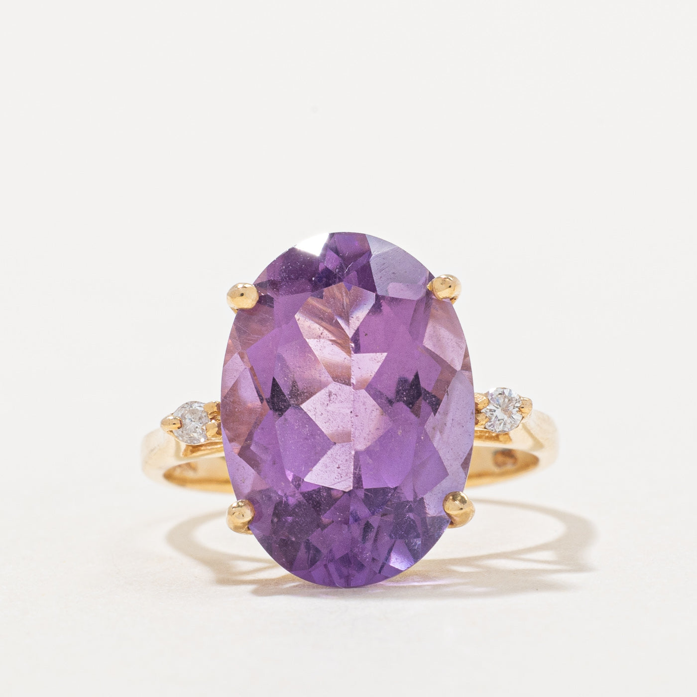 Amethyst & Diamond Cocktail Ring | 5.50ct, 0.04ctw | SZ 4.5 |