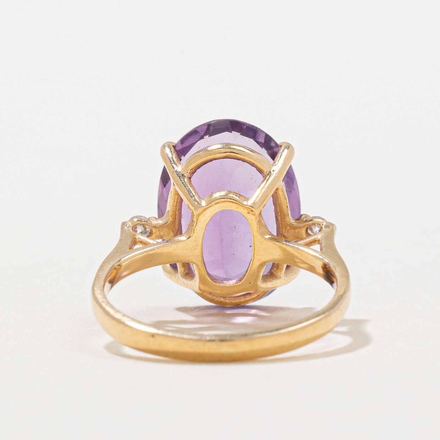 Amethyst & Diamond Cocktail Ring | 5.50ct, 0.04ctw | SZ 4.5 |